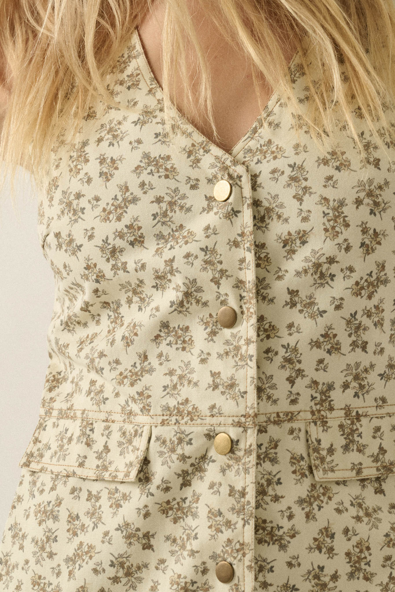 Twill Blossoms Floral-Print Cotton Vest Romper - Image 4