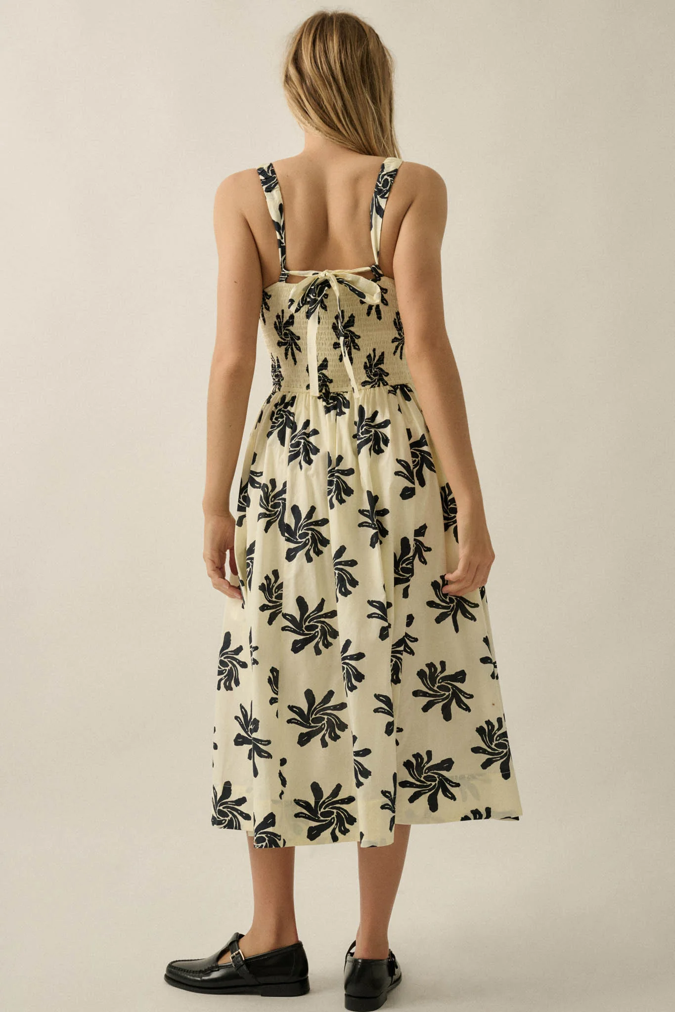 Twirling Blooms Floral-Print Pocket Midi Dress - Image 12