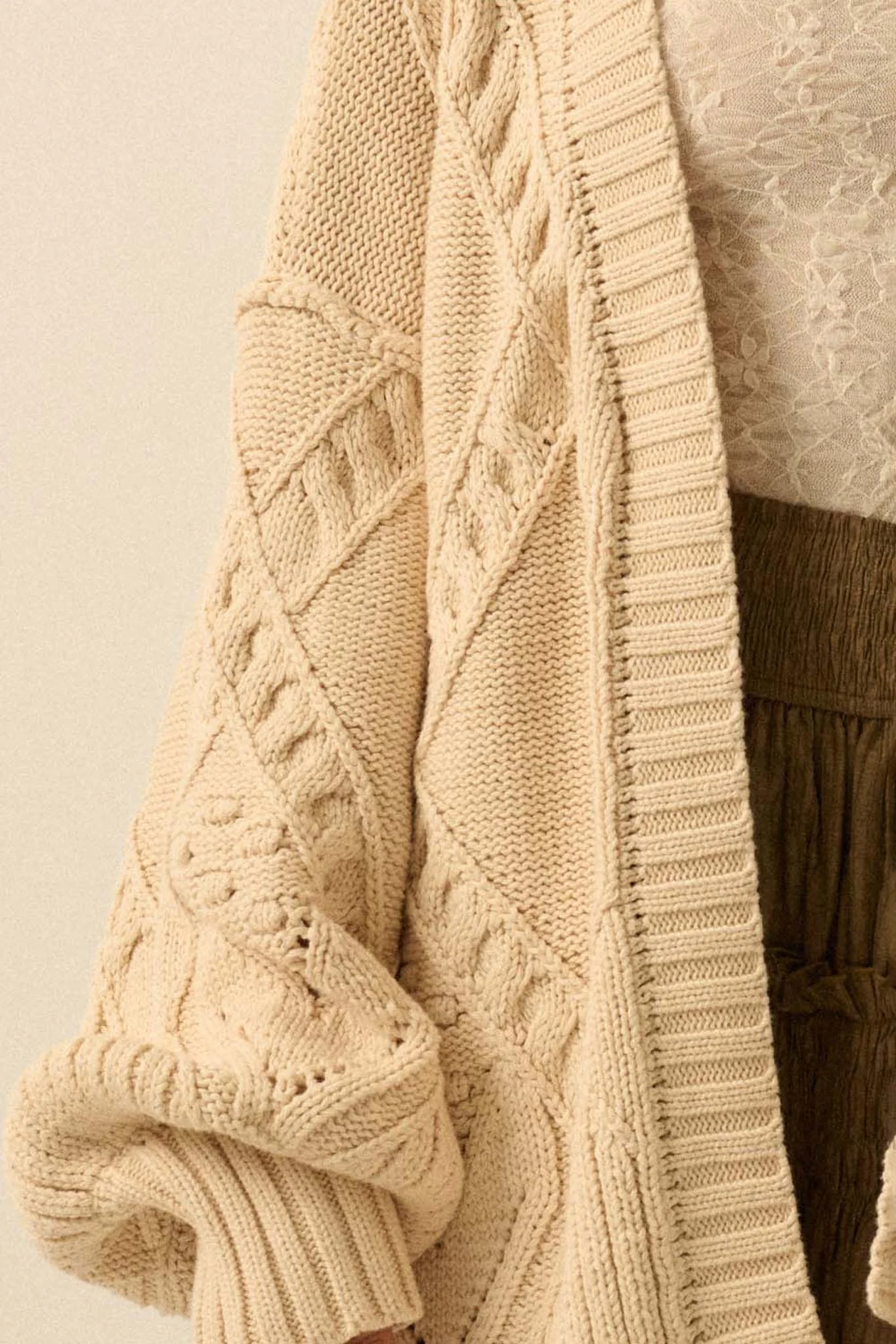 Twist Me Around Cable Knit Oversize Cardigan - Image 10