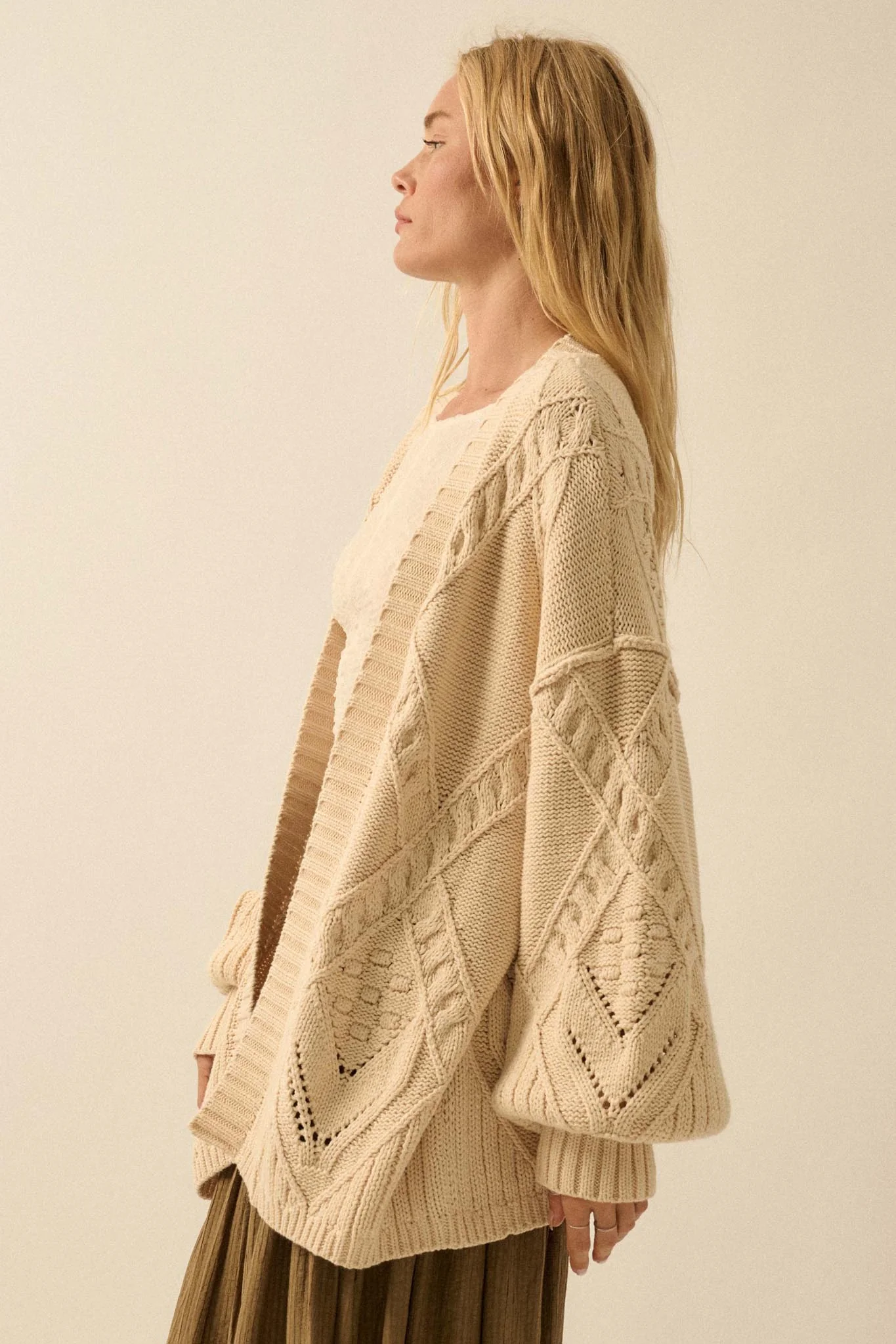 Twist Me Around Cable Knit Oversize Cardigan - Image 12