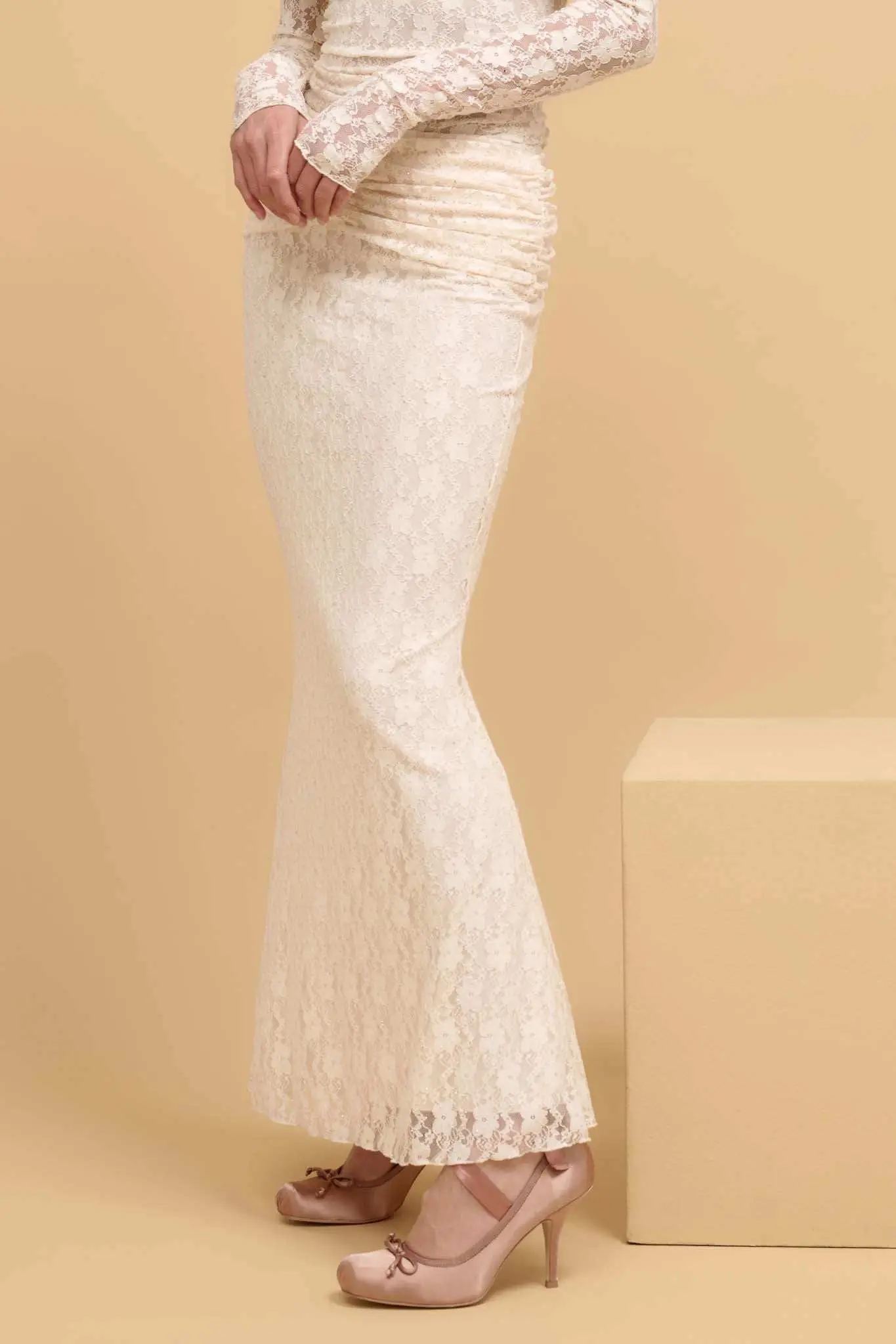 Under the Stars Studded Lace Mermaid Maxi Skirt - Image 11