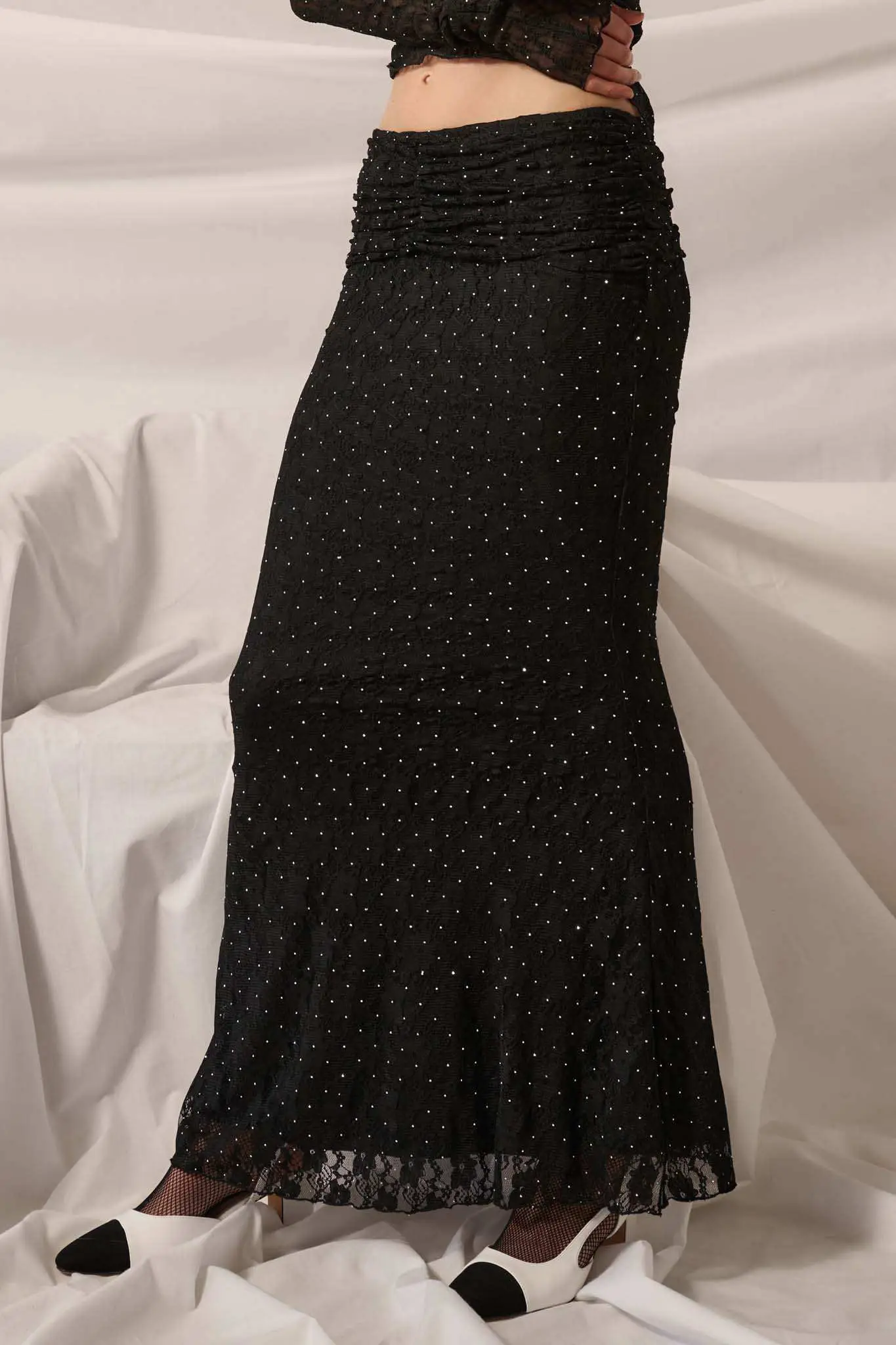 Under the Stars Studded Lace Mermaid Maxi Skirt - Image 2
