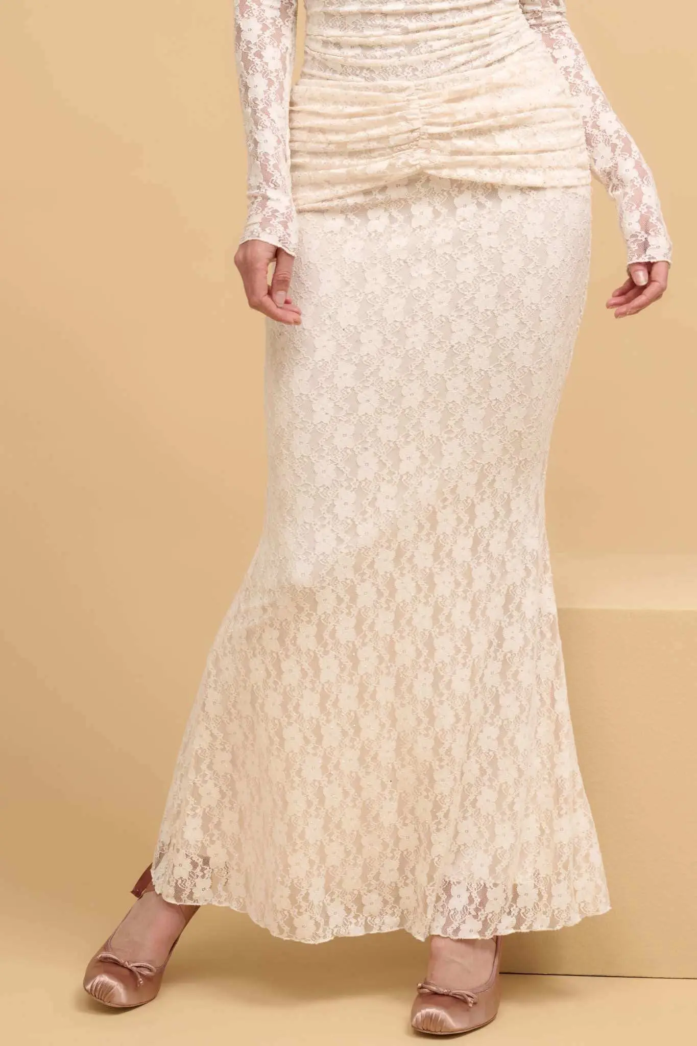 Under the Stars Studded Lace Mermaid Maxi Skirt - Image 8