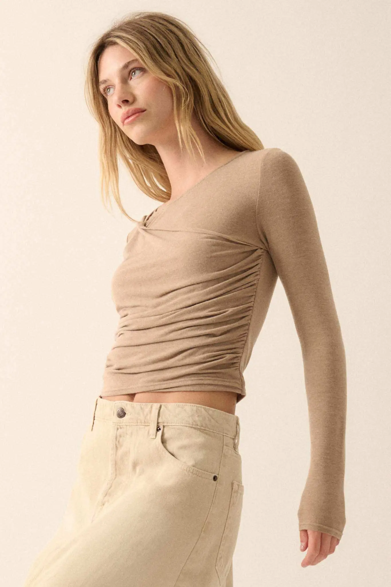Under Wraps Asymmetrical Layered Baby Rib Top - Image 13