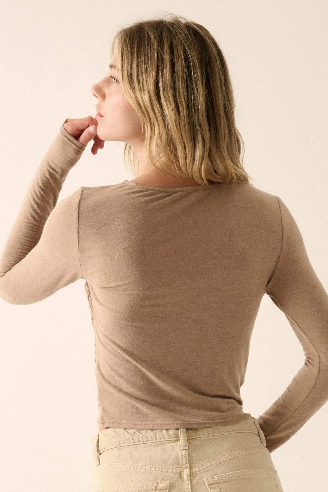 Under Wraps Asymmetrical Layered Baby Rib Top - Image 15