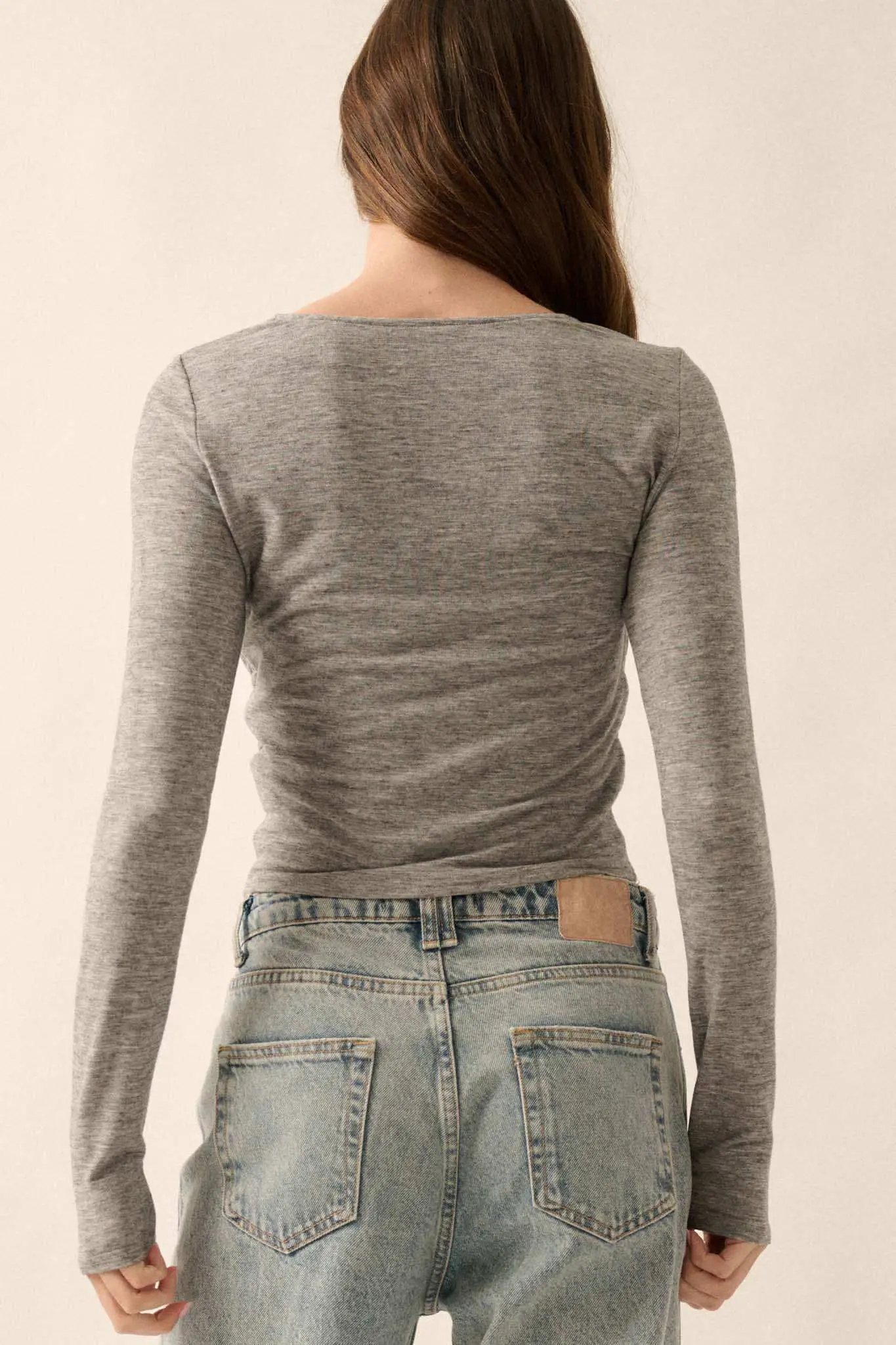 Under Wraps Asymmetrical Layered Baby Rib Top - Image 2