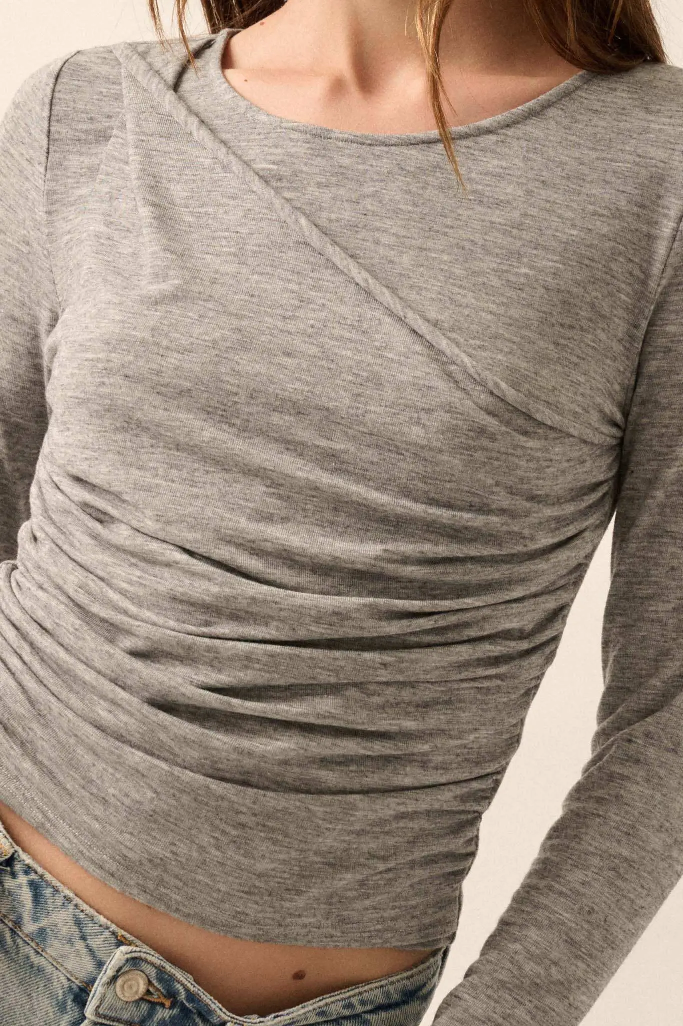 Under Wraps Asymmetrical Layered Baby Rib Top - Image 3
