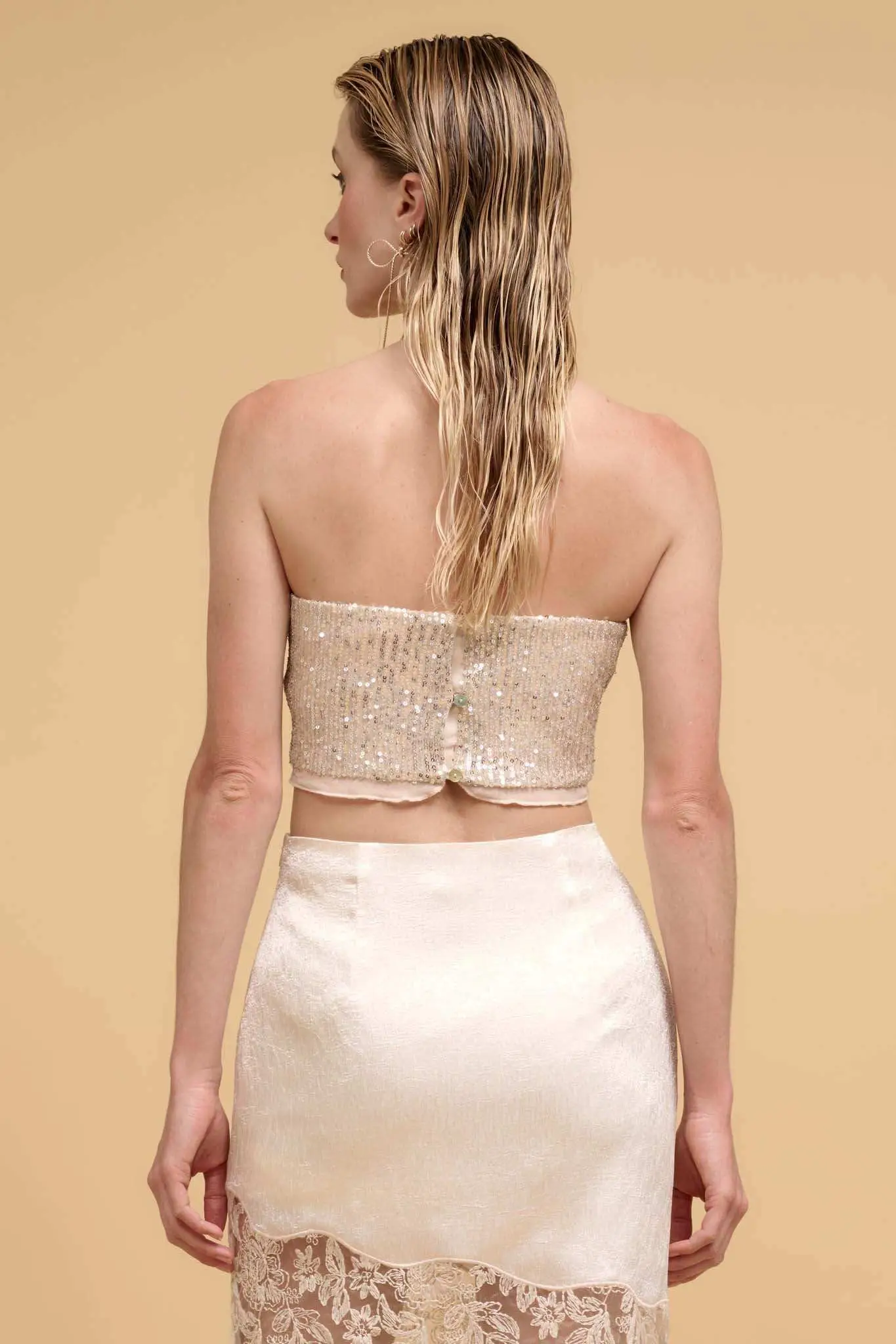 Up All Night Ruffle-Trim Sequin Tube Top - Image 12