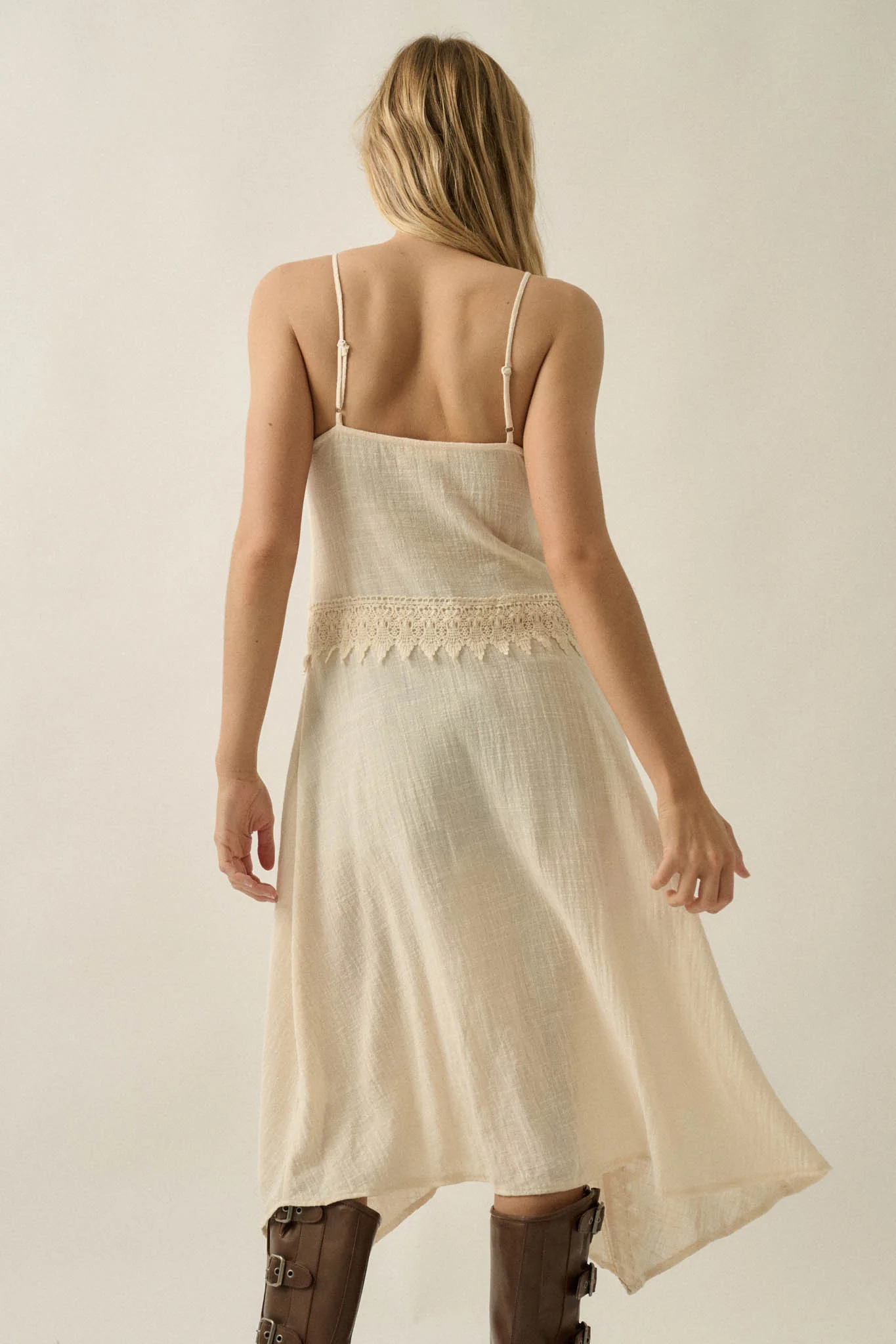 Up in the Air Cotton Gauze and Lace Maxi Top - Image 9