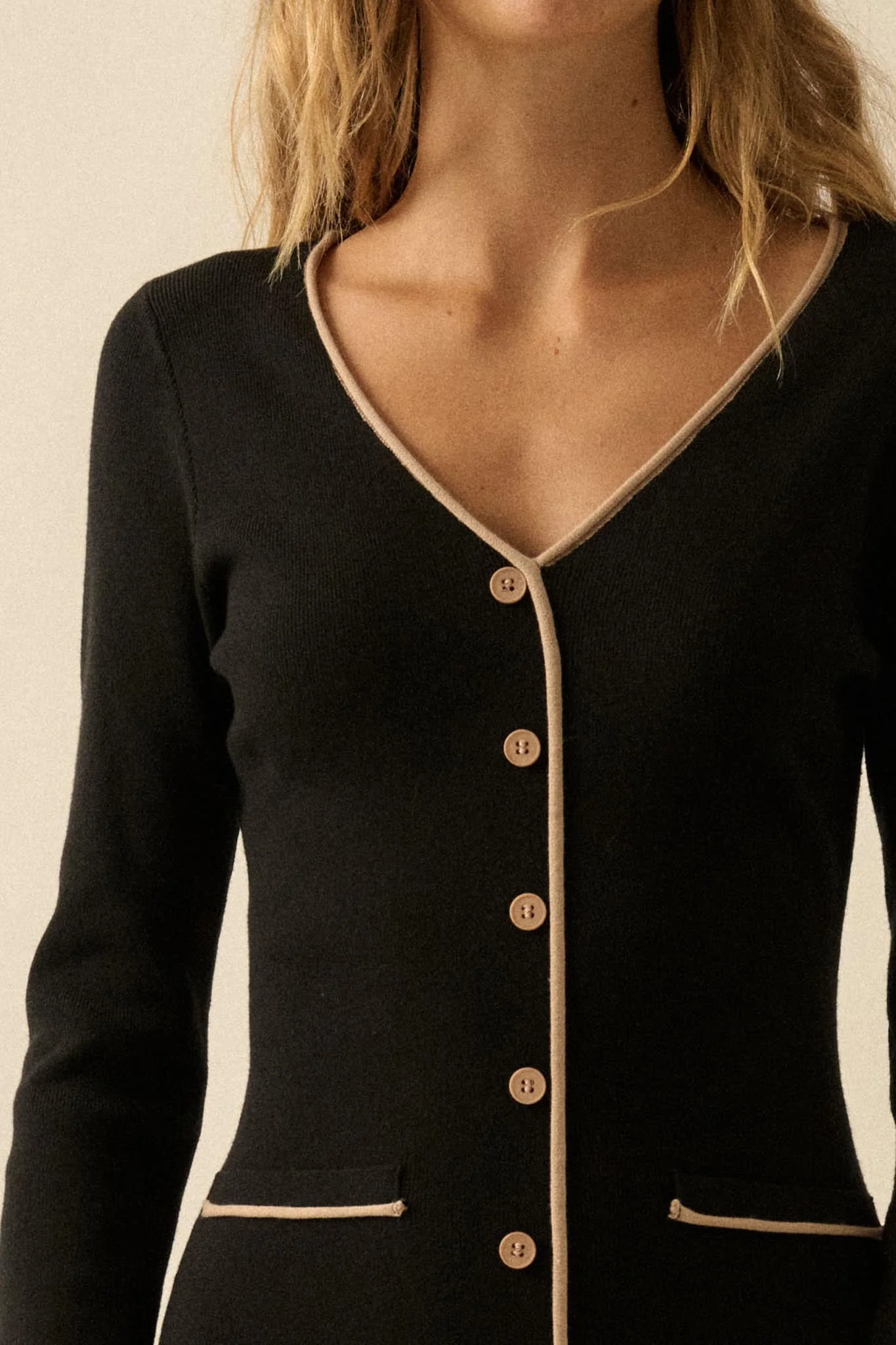 Uptown Girl Button-Detail Rib-Knit Midi Dress - Image 4