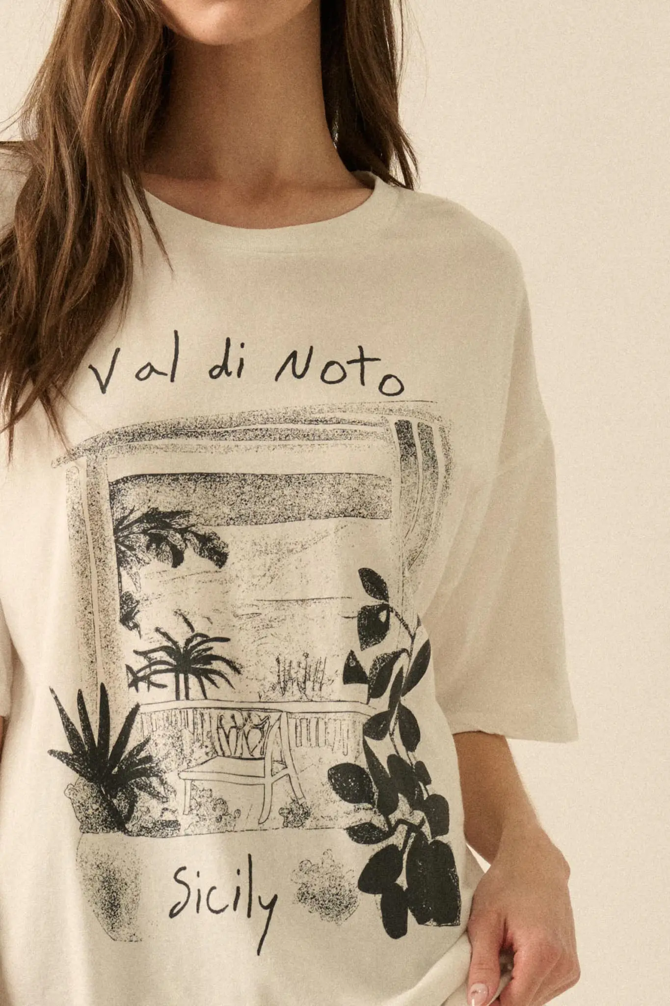 Val di Noto Sicily Oversize Graphic Tee - Image 2