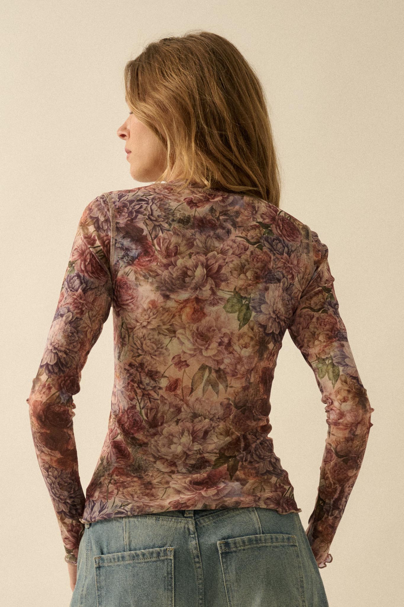 Valley Breeze Floral Mesh Snap-Front Top - Image 9
