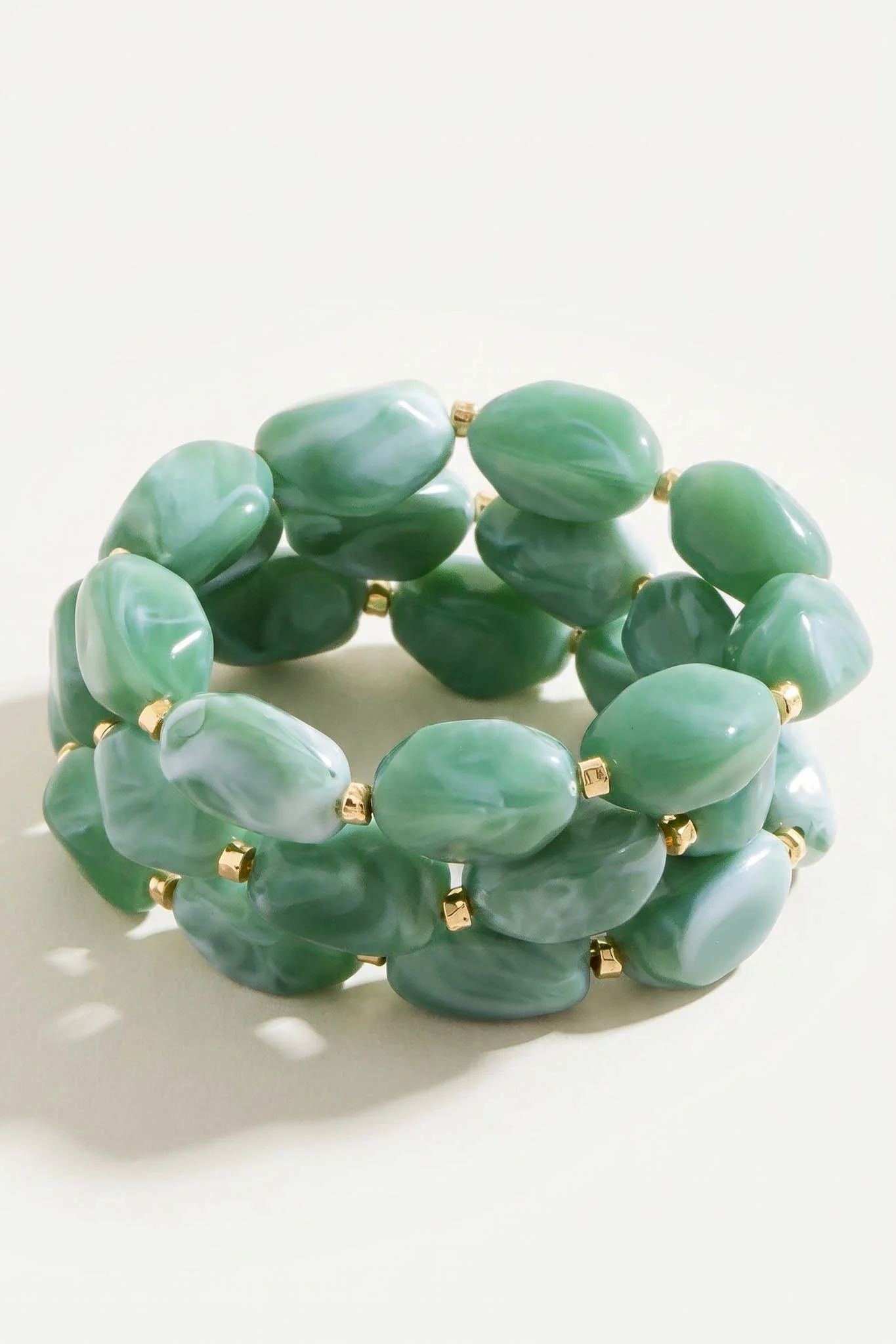 Ventura Marble Acrylic Chunky Bead Bracelet Set - Image 2