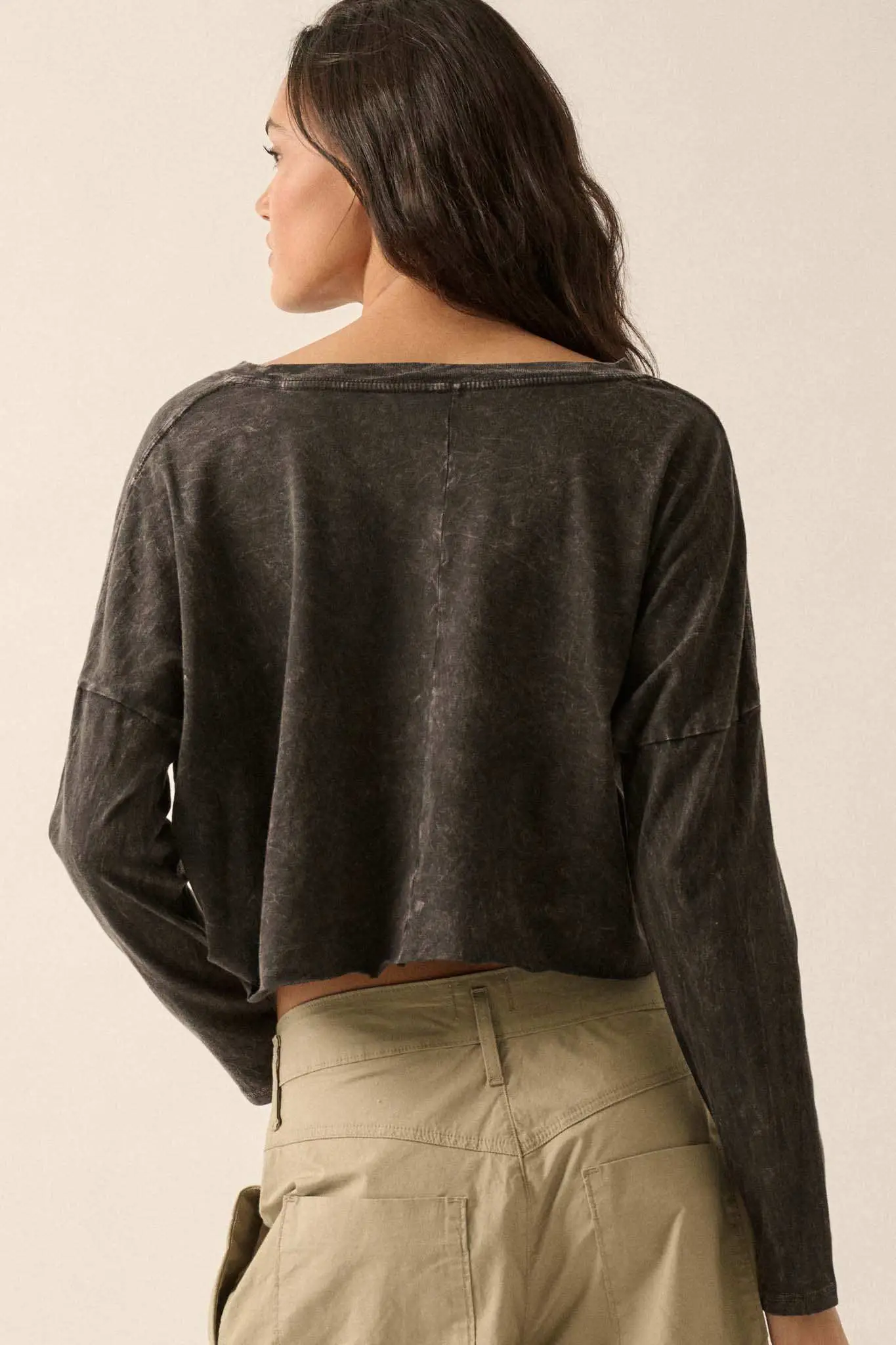 Vintage Angel Cropped Long-Sleeve Graphic Tee - Image 6