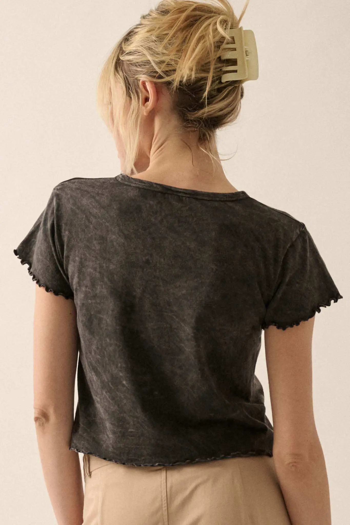Vintage Angel Lettuce-Edge Graphic Baby Tee - Image 6
