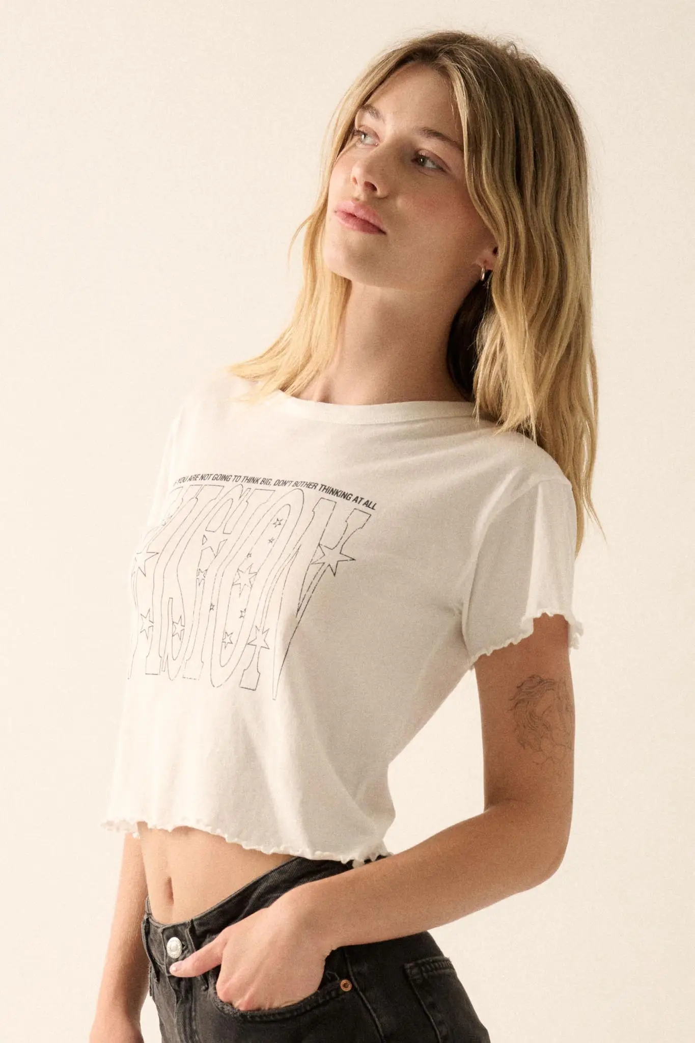 Vision Cropped Lettuce-Edge Graphic Baby Tee - Image 5