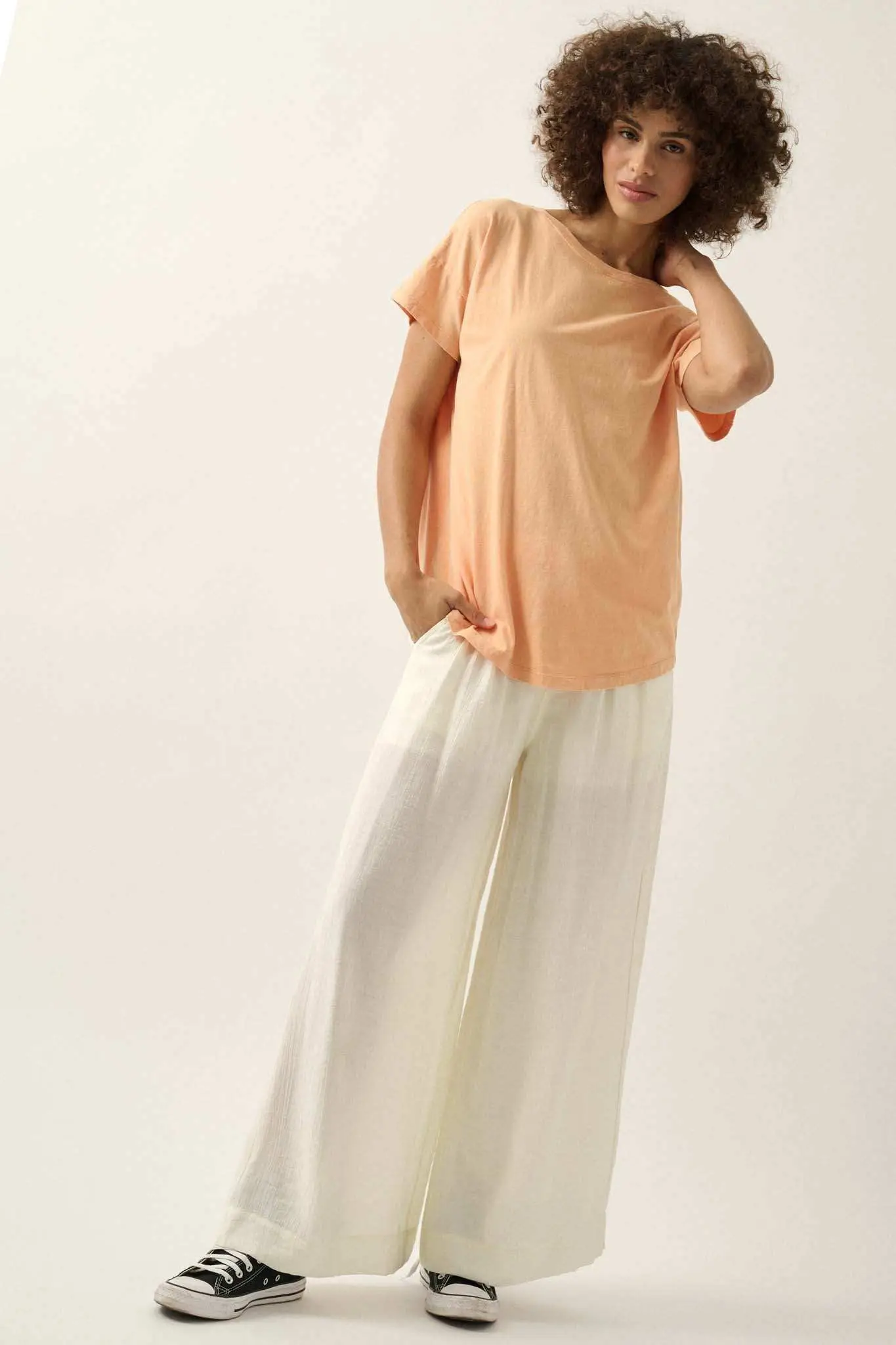 Walk of Life Textured Crepe Wide-Leg Pants - Image 11