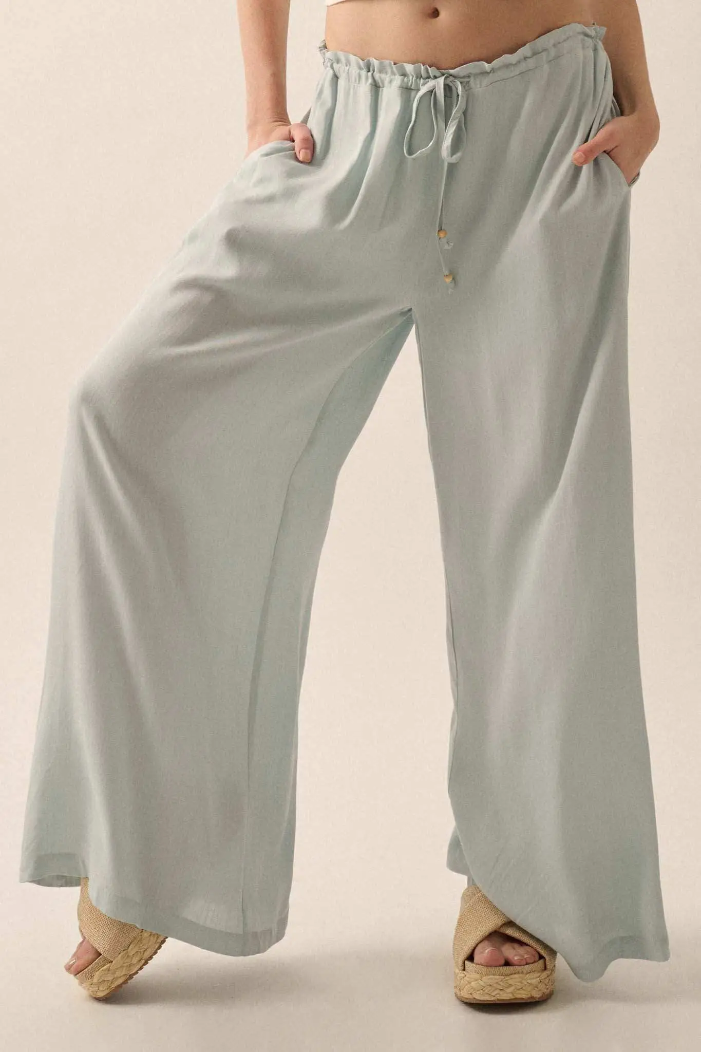 Walk on By Wide-Leg Drawstring Palazzo Pants - Image 4