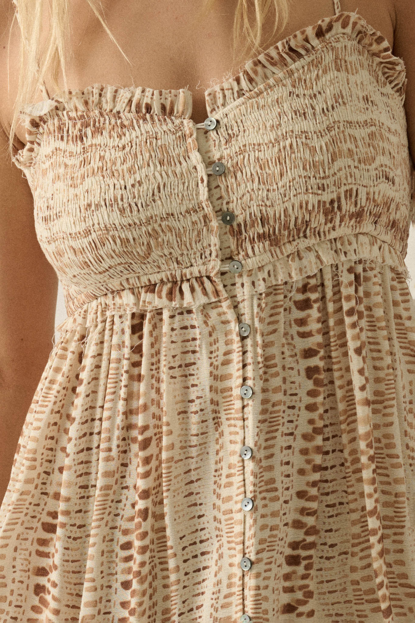 Wandering Soul Abstract-Print Button-Front Maxi Dress - Image 12