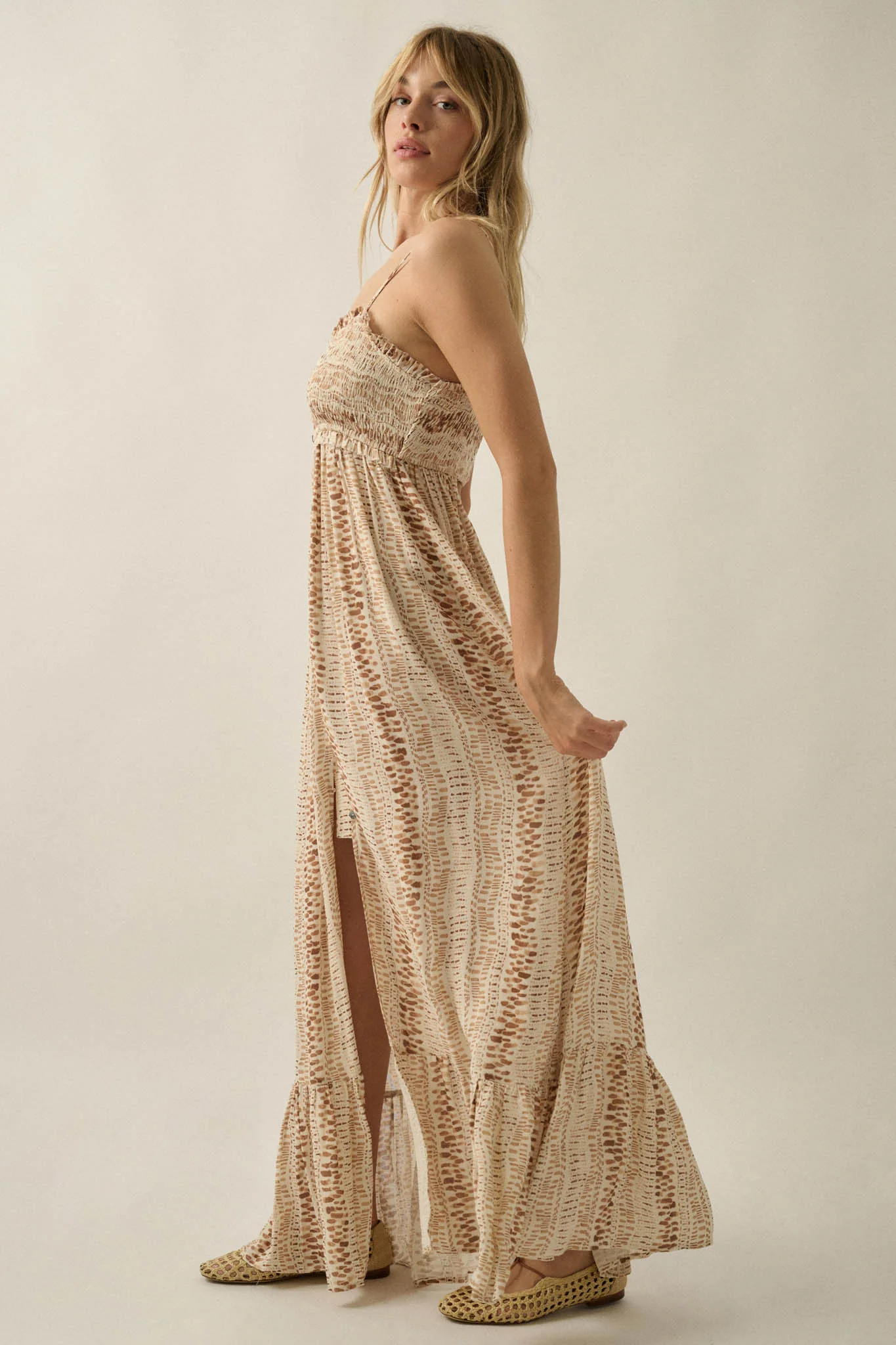 Wandering Soul Abstract-Print Button-Front Maxi Dress - Image 14