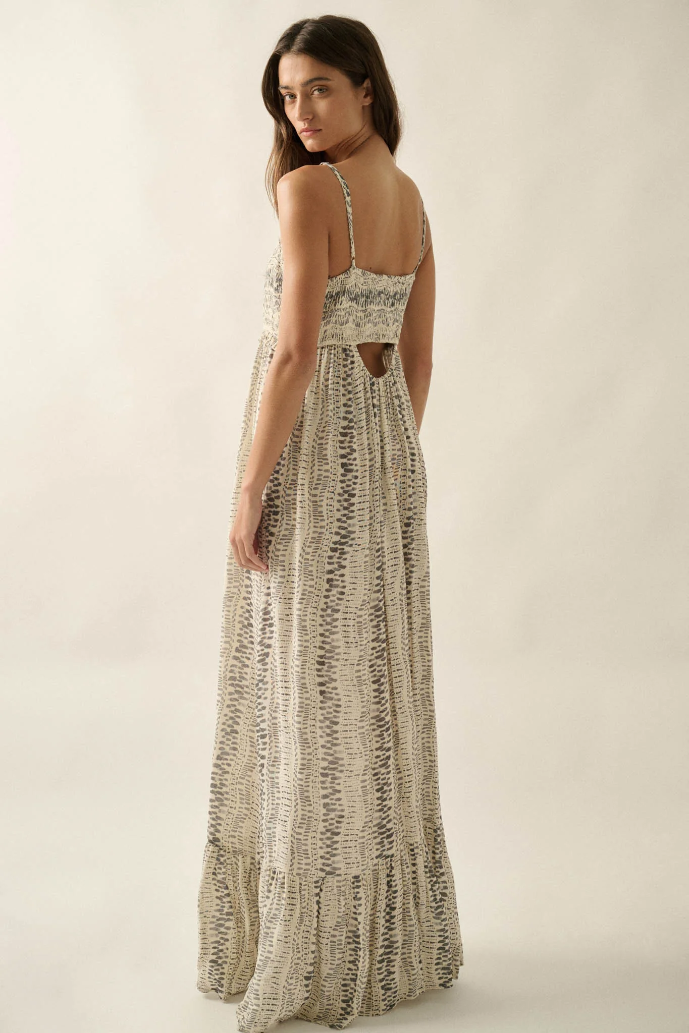 Wandering Soul Abstract-Print Button-Front Maxi Dress - Image 9