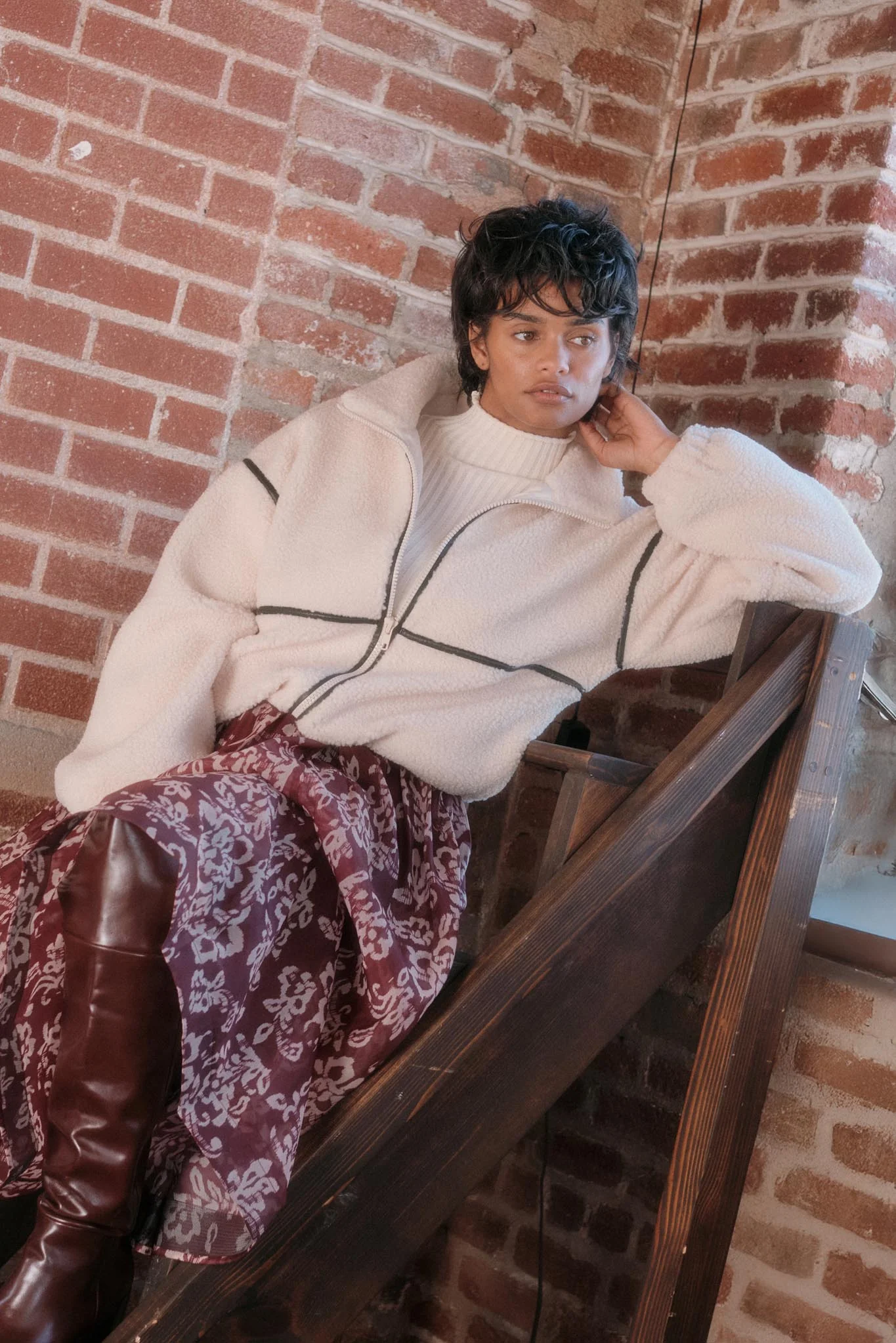 Warming Up Sherpa Fleece Zip-Front Jacket - Image 3