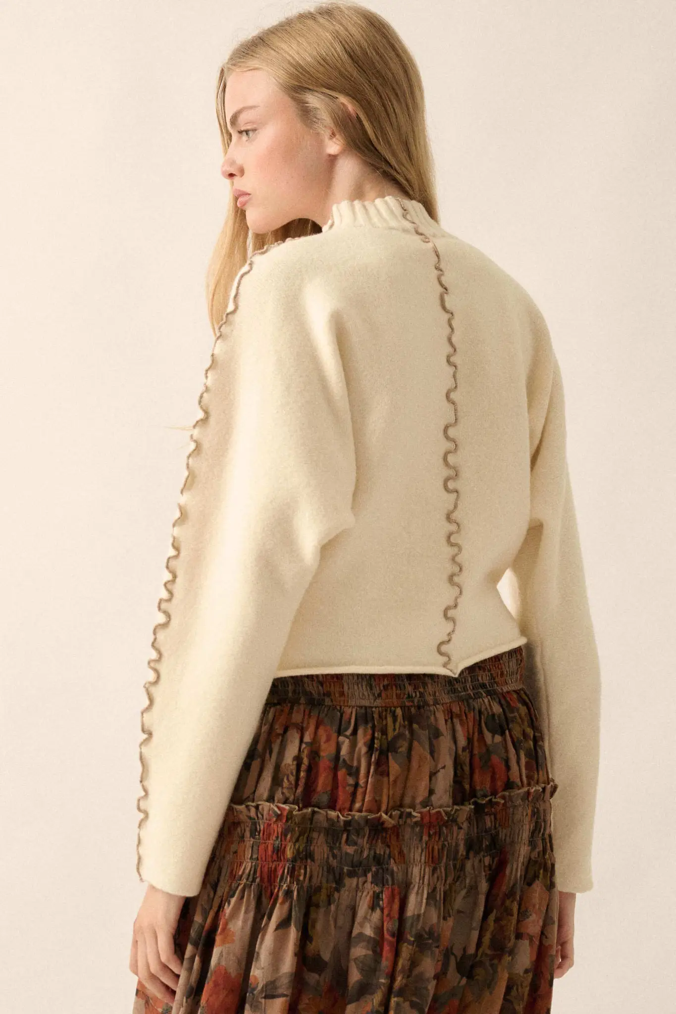 Wave Hello Lettuce-Edge Mock-Neck Sweater - Image 2