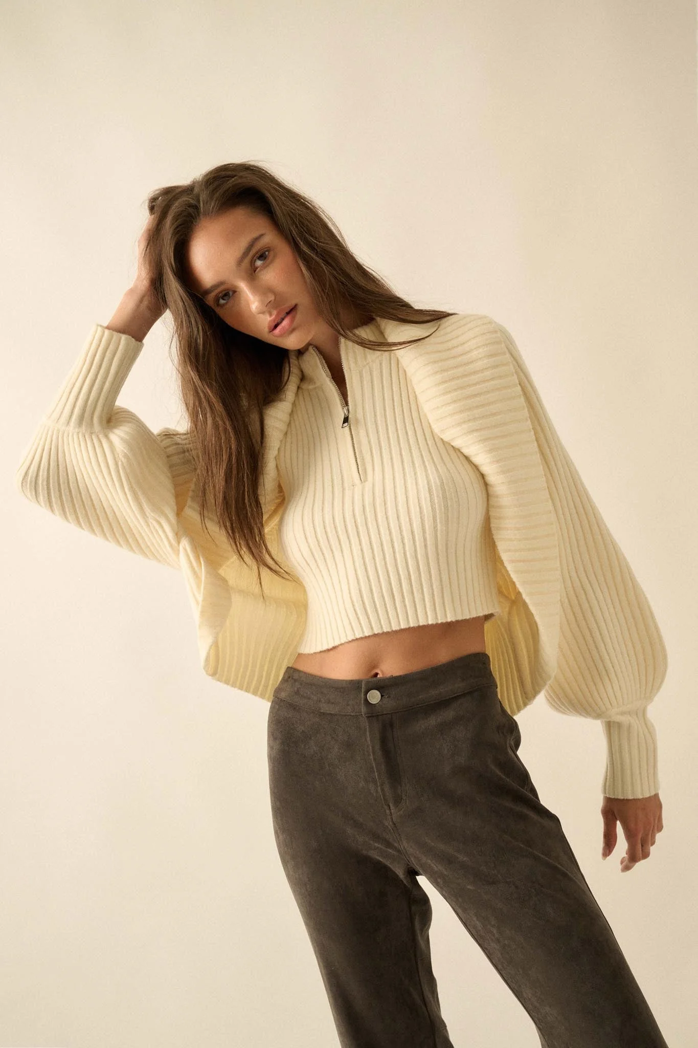 Way of Life Rib-Knit Shrug and Sleeveless Crop Top - Image 11