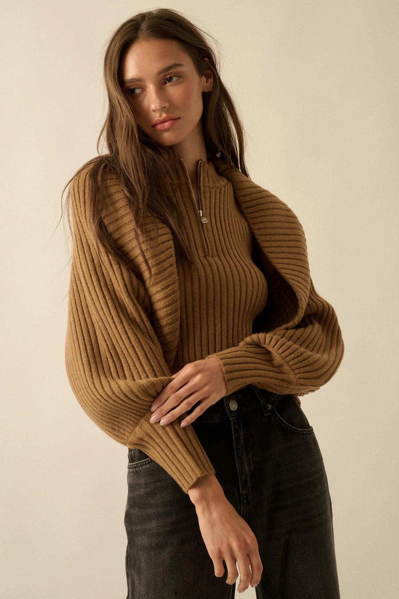 Way of Life Rib-Knit Shrug and Sleeveless Crop Top - Image 3