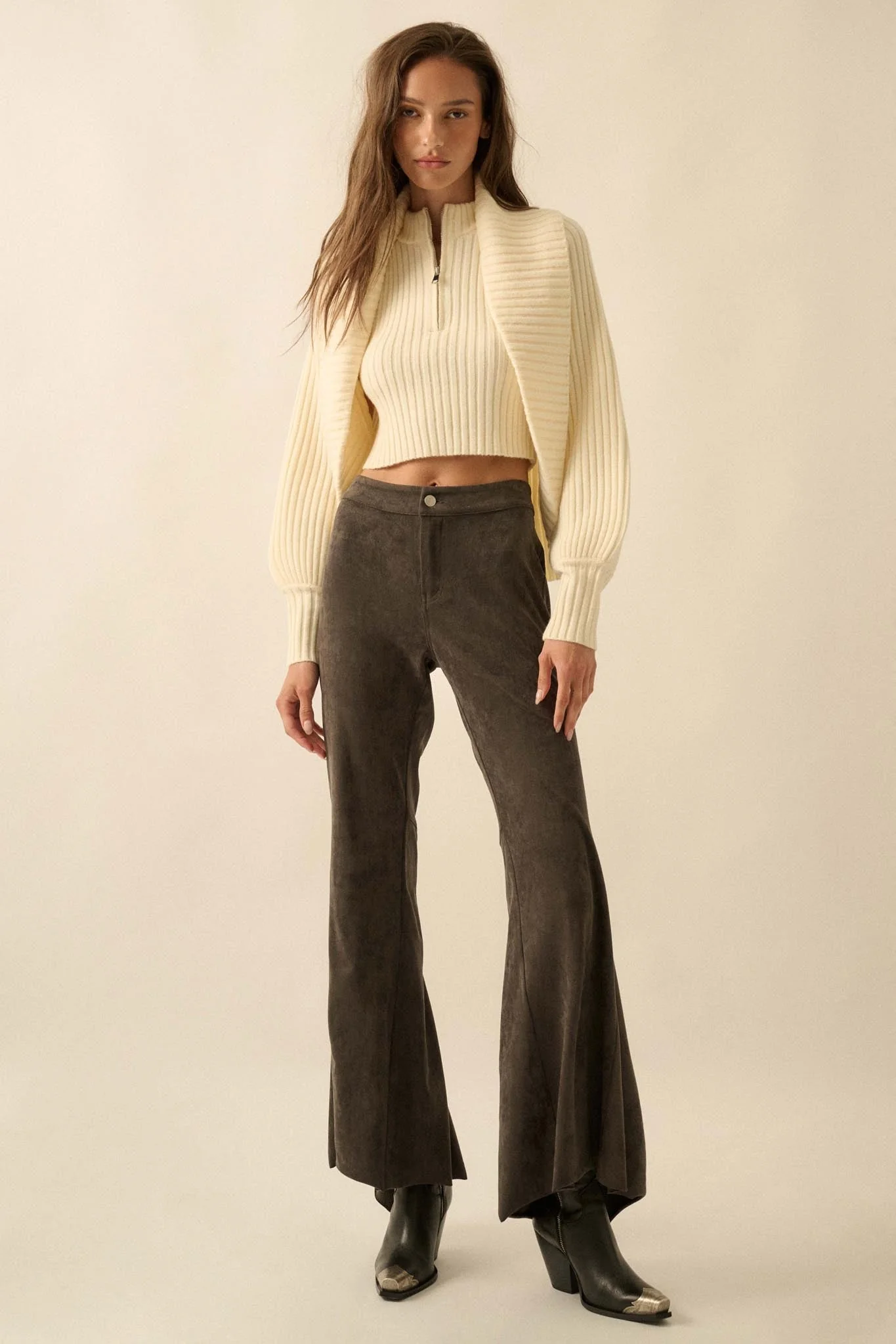 Way of Life Rib-Knit Shrug and Sleeveless Crop Top - Image 9