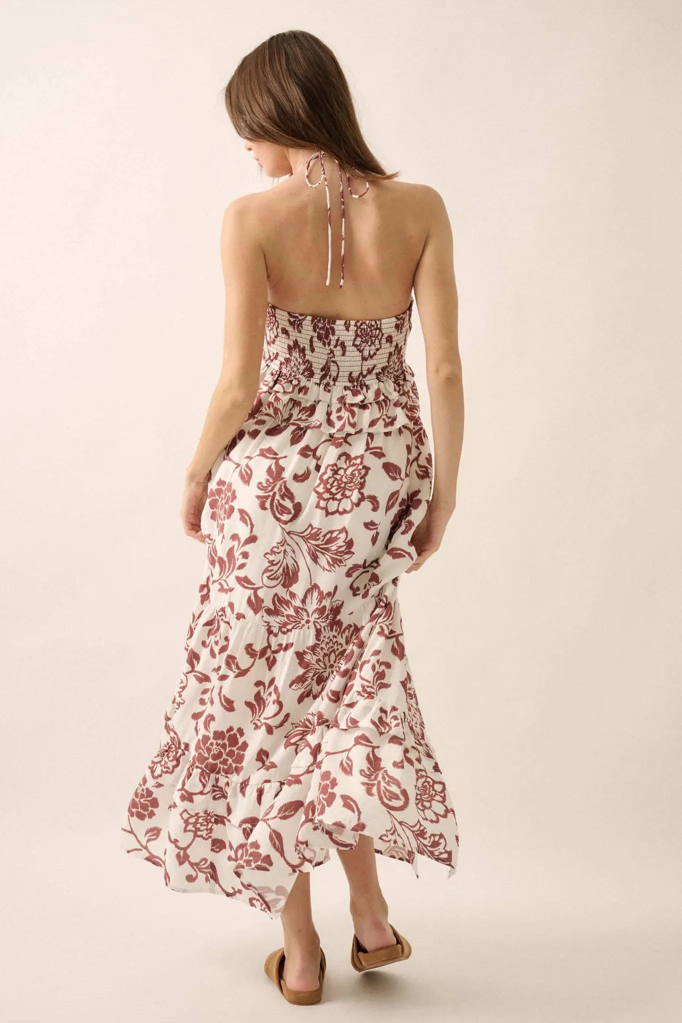 Way to Grow Floral Ruffled Halter Maxi Dress - Image 2