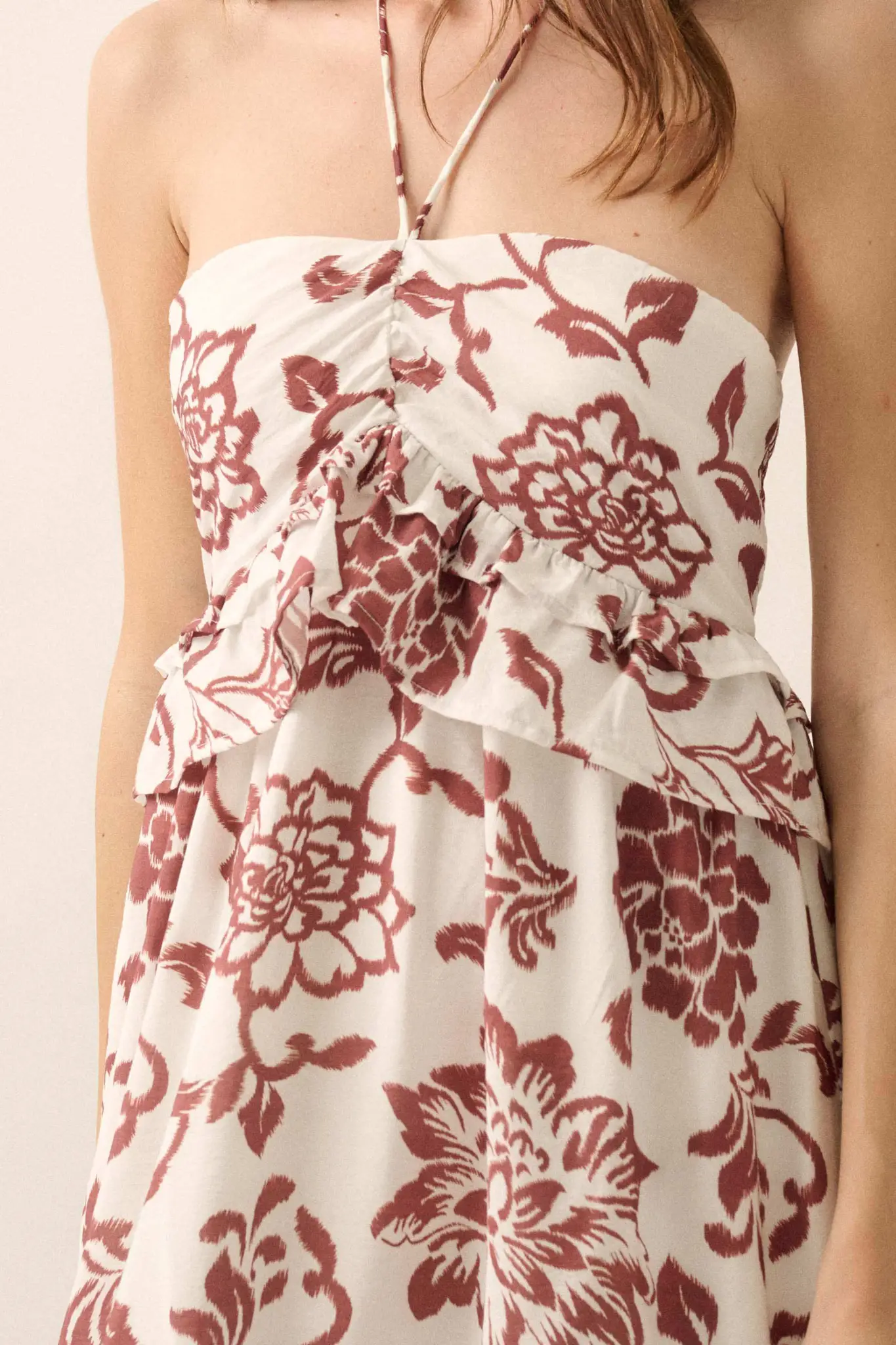 Way to Grow Floral Ruffled Halter Maxi Dress - Image 6