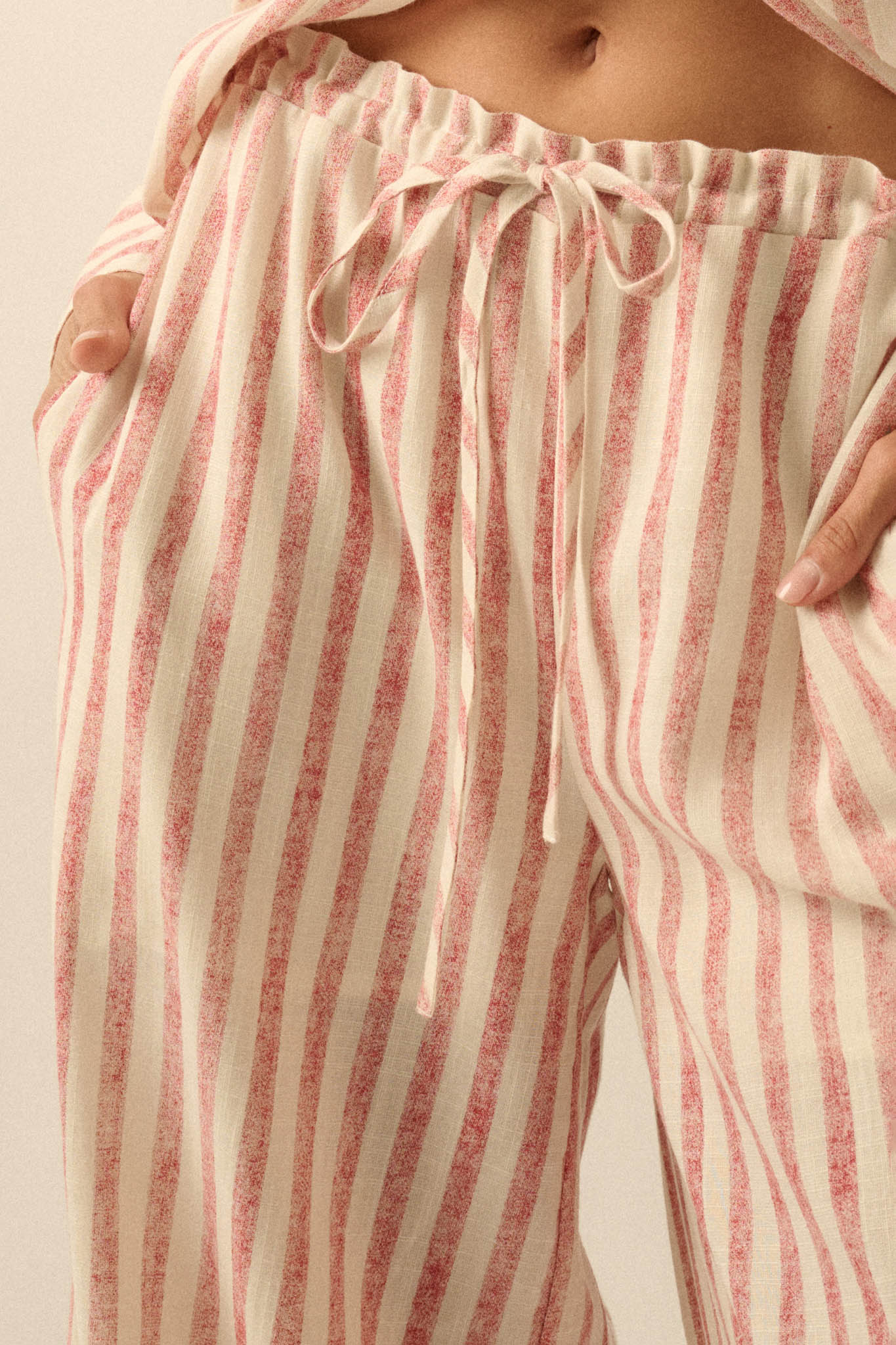 Weekend Mood Striped Wide-Leg Drawstring Pants - Image 3