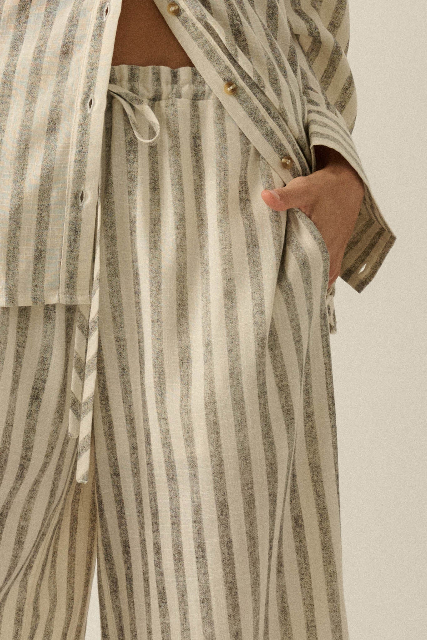 Weekend Mood Striped Wide-Leg Drawstring Pants - Image 8