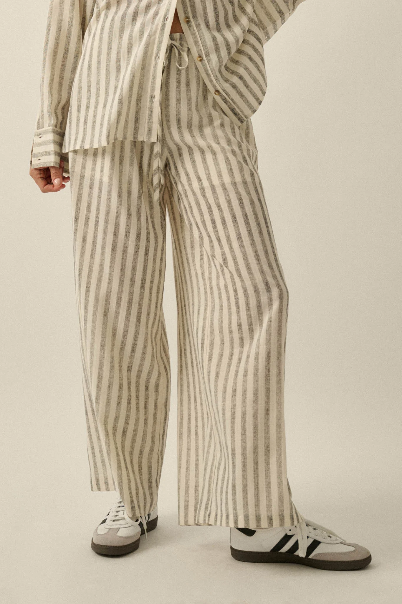 Weekend Mood Striped Wide-Leg Drawstring Pants - Image 9
