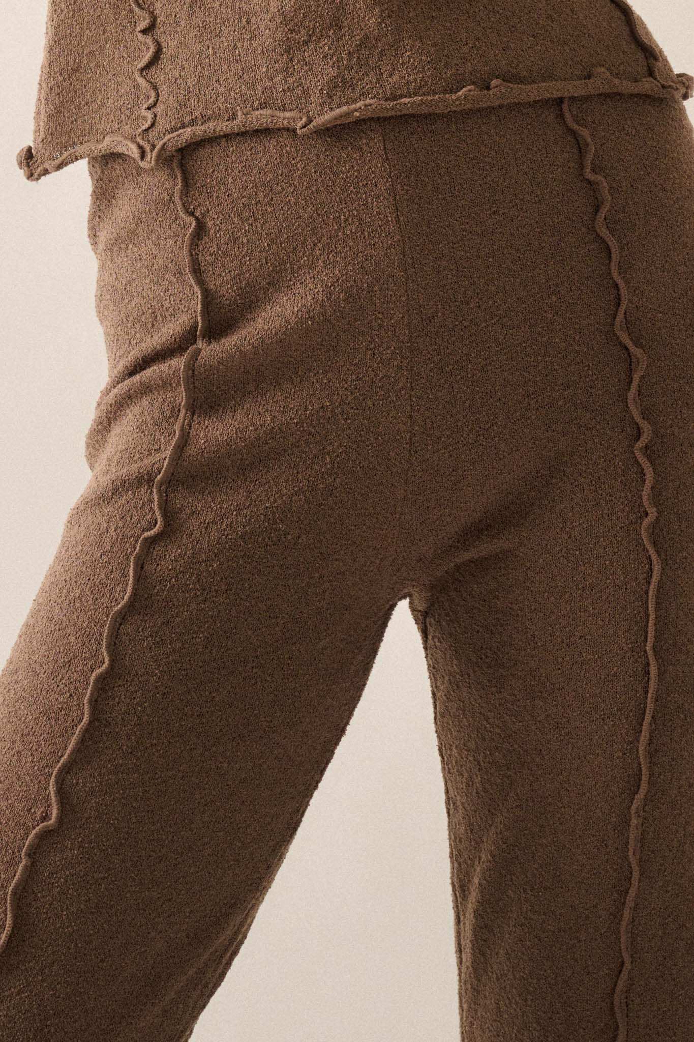 Well Grounded Textured Exposed-Seam Flare Pants - Image 12