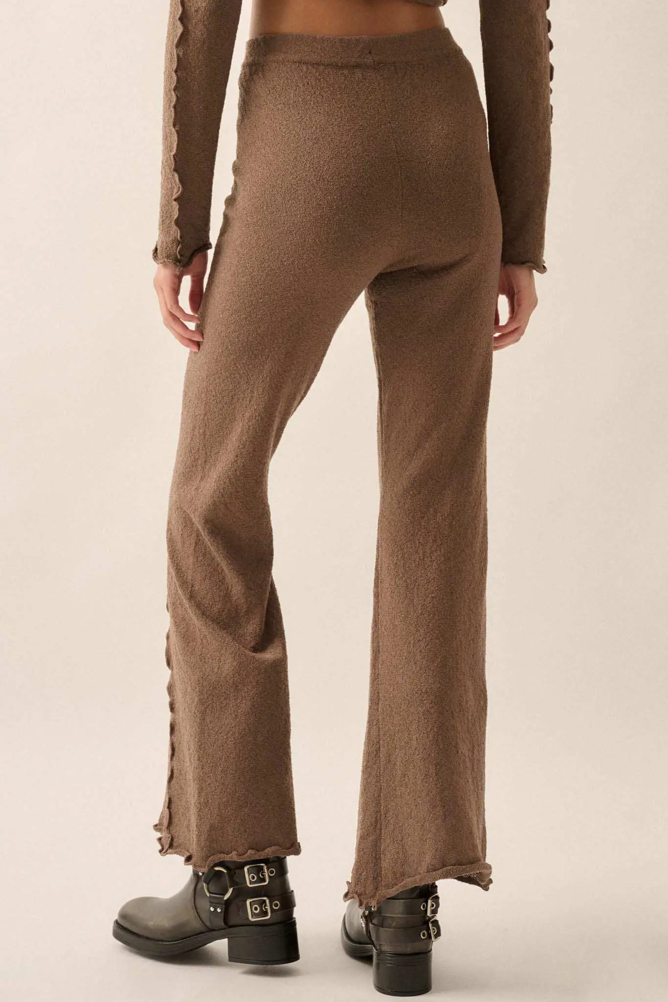 Well Grounded Textured Exposed-Seam Flare Pants - Image 15