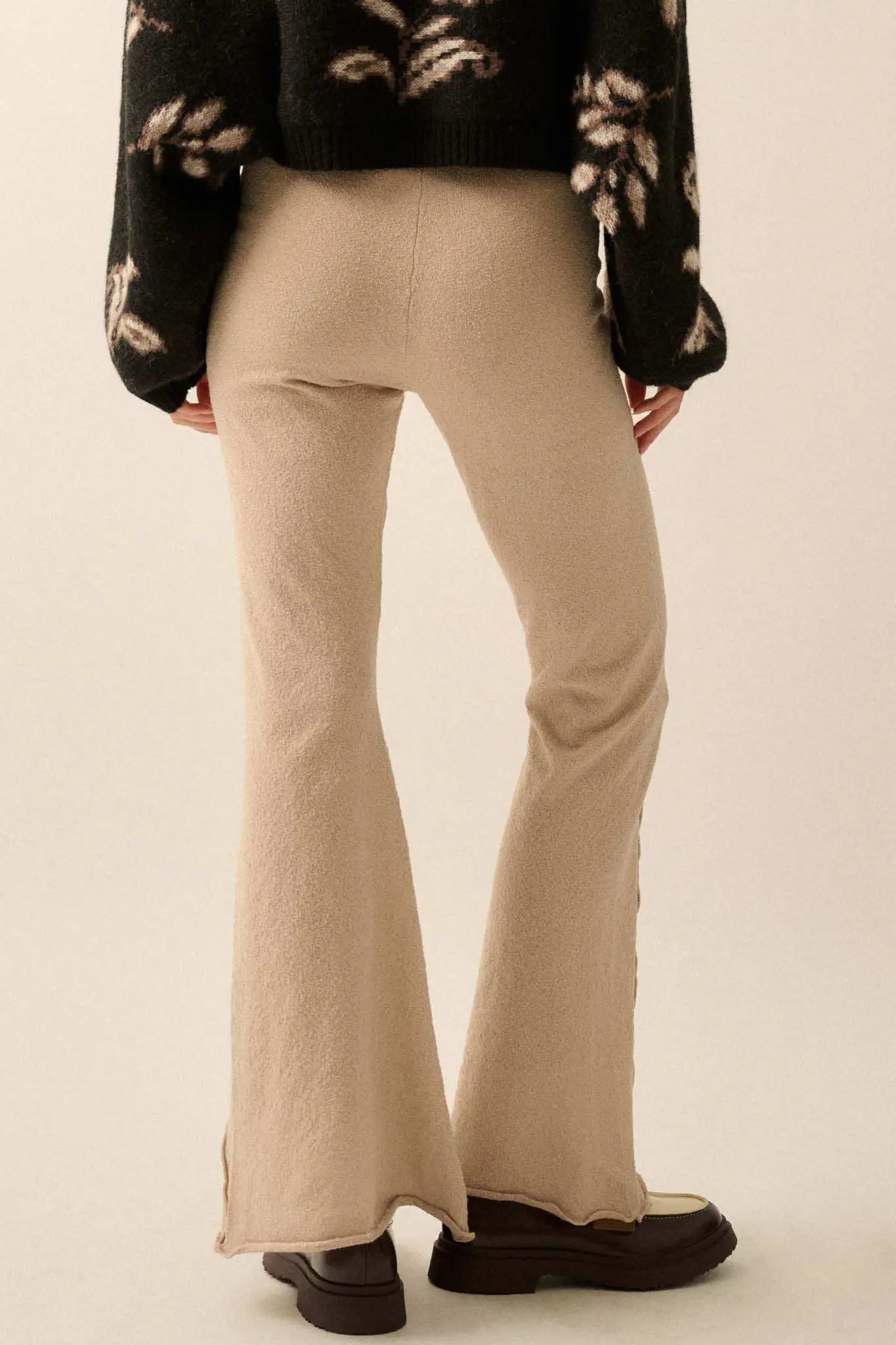 Well Grounded Textured Exposed-Seam Flare Pants - Image 9