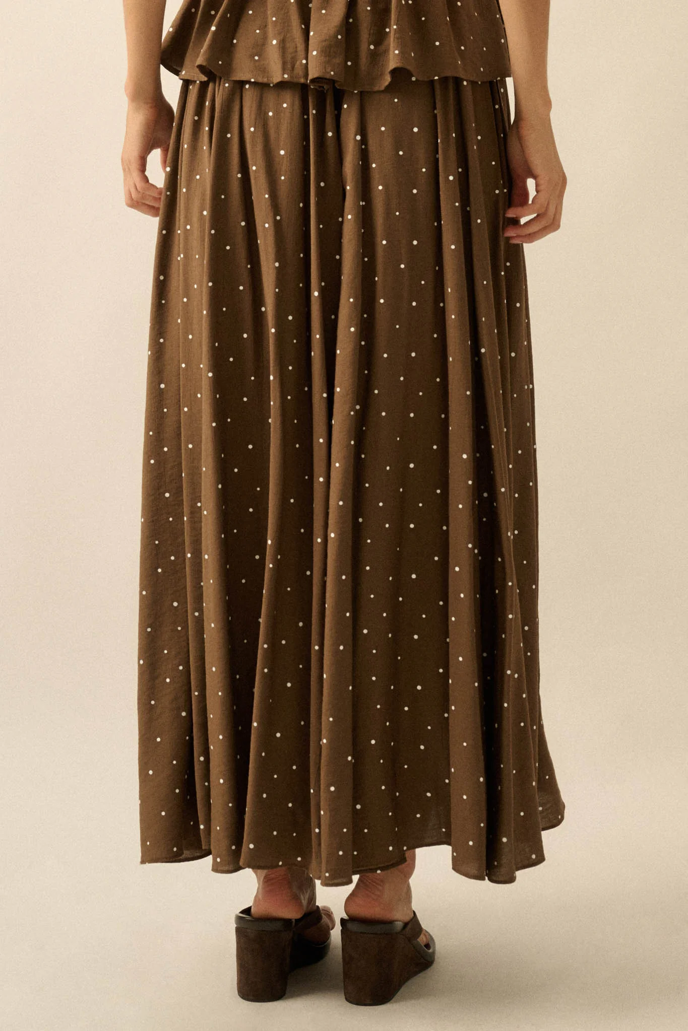 Well Spotted Polka Dot Tie-Side Maxi Skort - Image 12