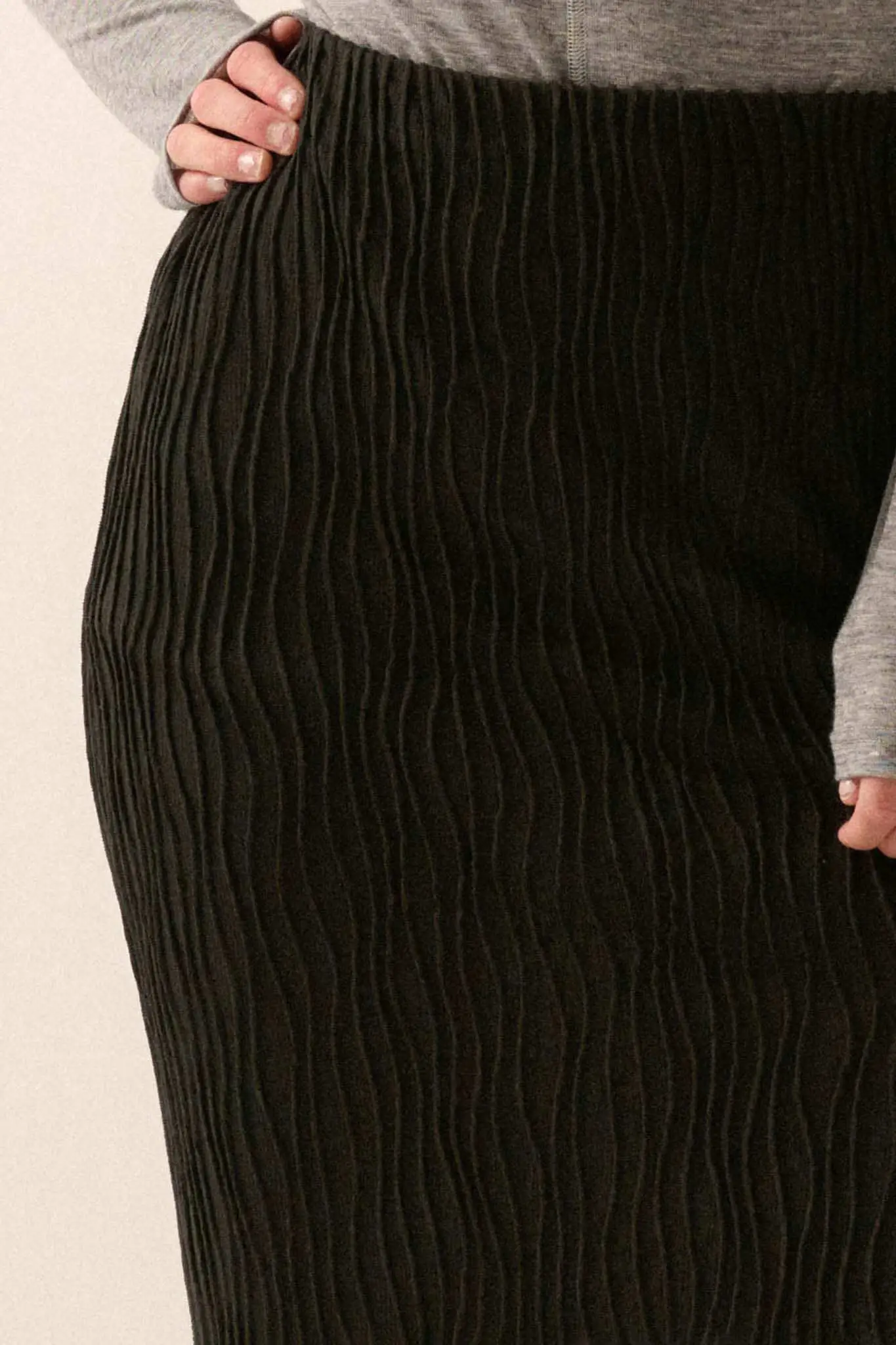 Wherever You Flow Wavy Ribbed-Knit Maxi Skirt - Image 8