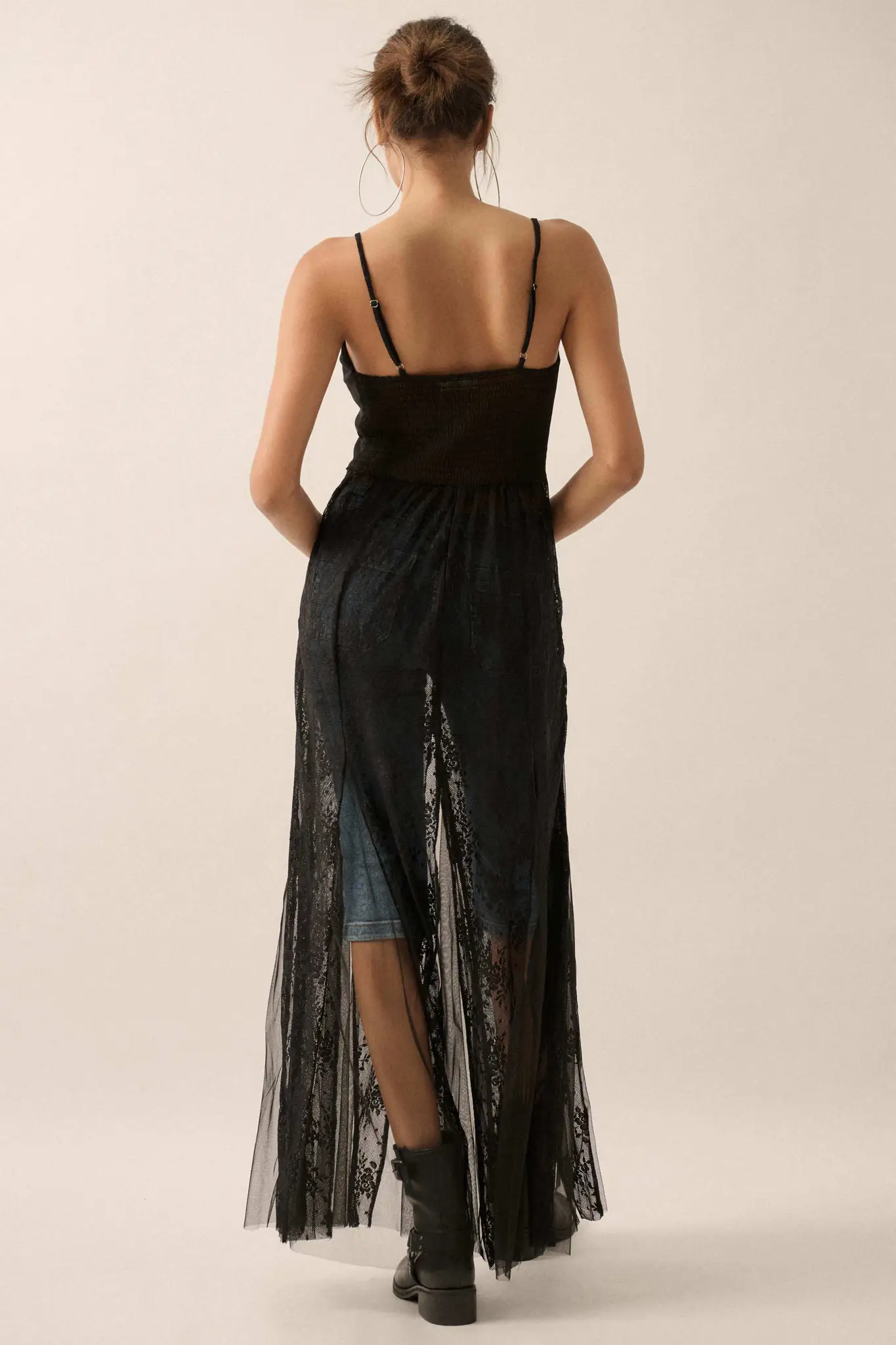 Whisper to Me Sheer Floral Lace Pleated Maxi Dress - Image 15