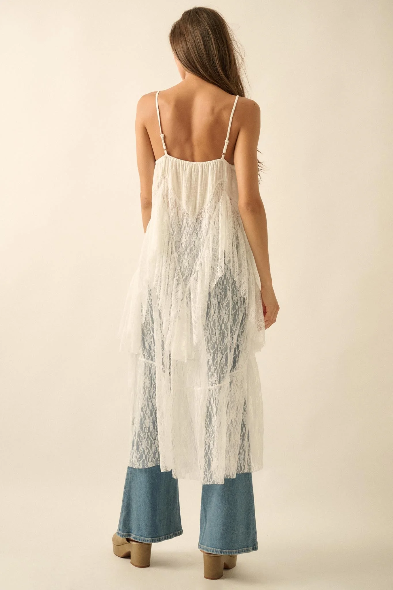Whispering Winds Sheer Lace Flyaway Maxi Top - Image 9