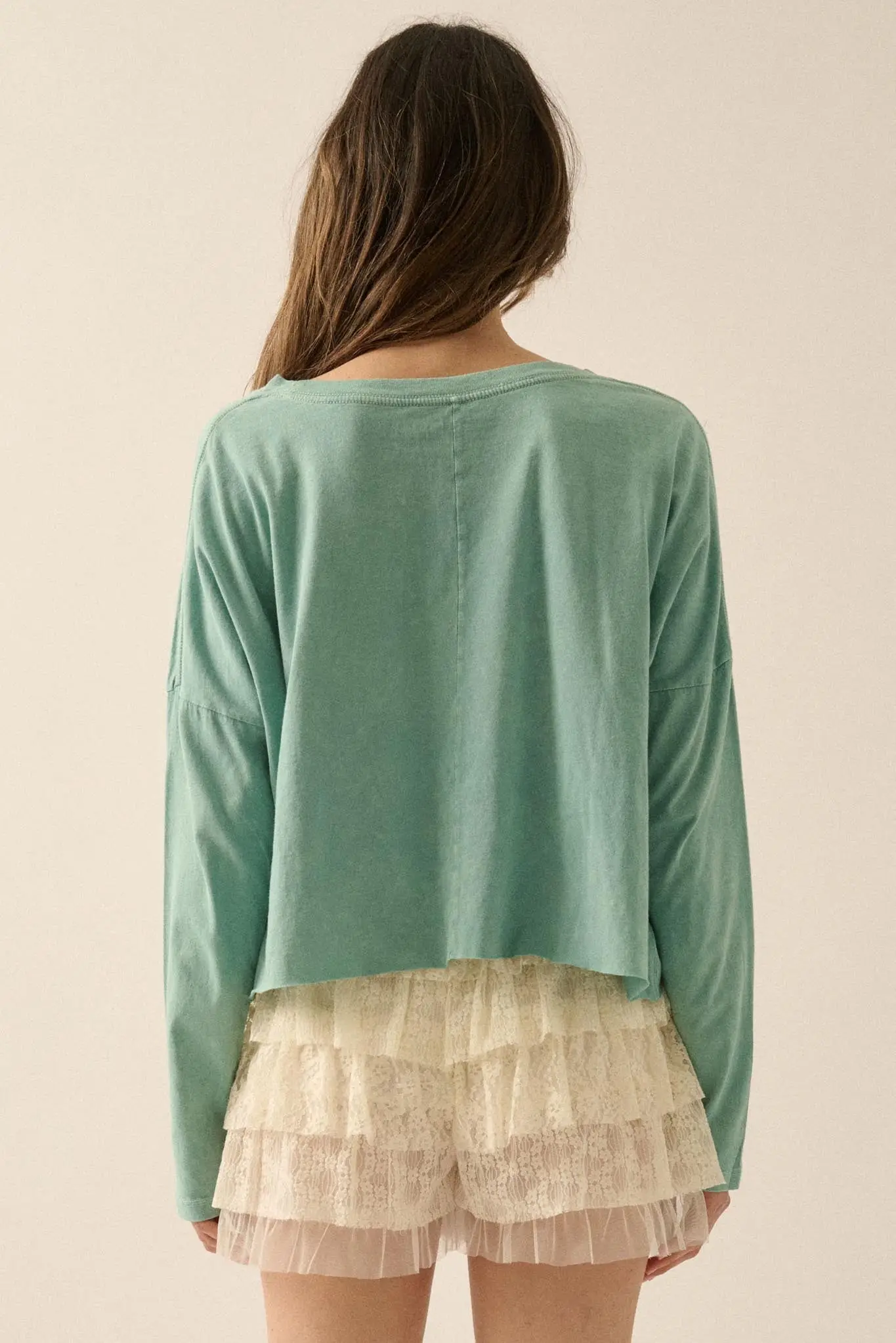 Wild Bronco Cropped Long-Sleeve Graphic Tee - Image 9