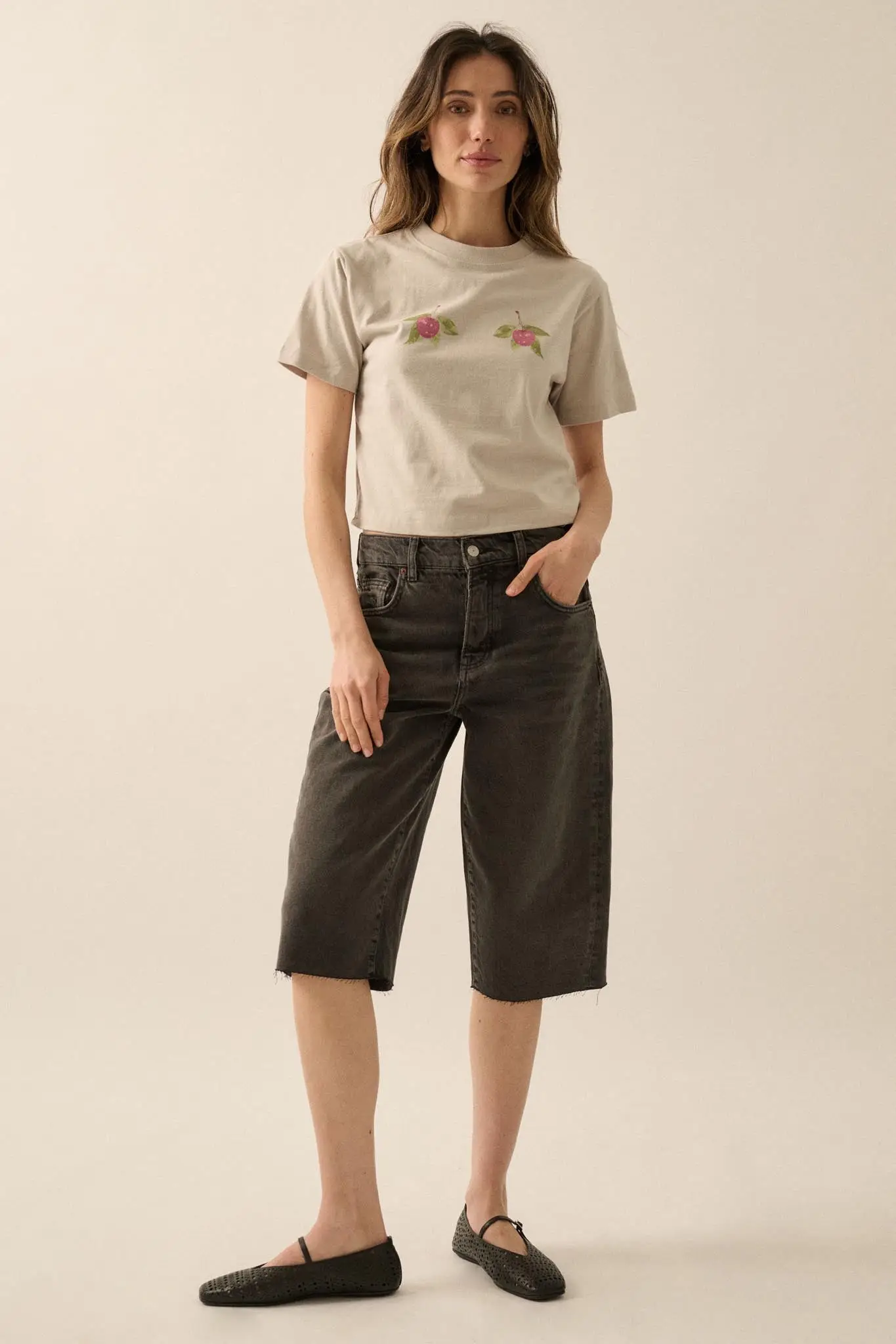 Wild Cherries Garment-Dyed Cropped Graphic Tee - Image 4