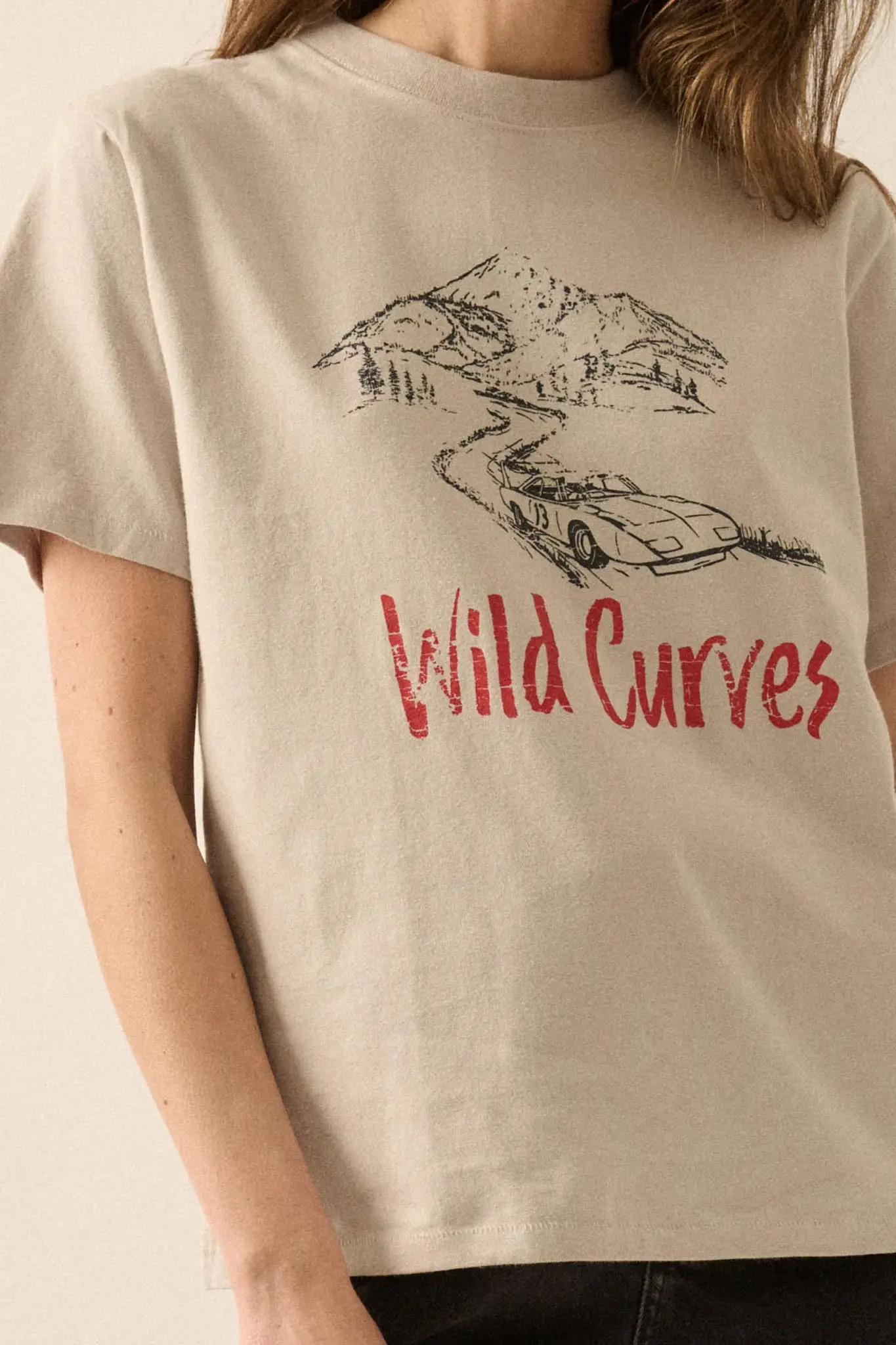Wild Curves Vintage-Print Hot Rod Graphic Tee - Image 2
