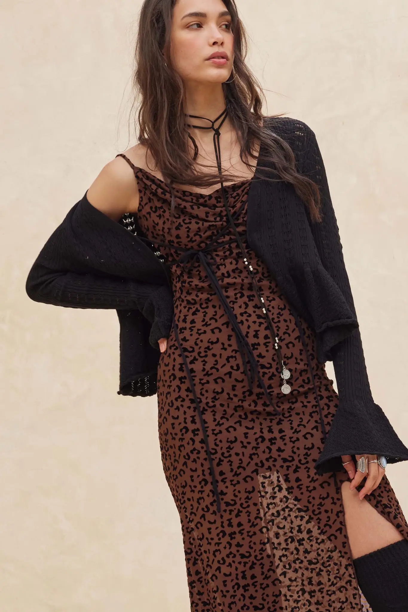Wild Romance Leopard Mesh Cowl-Neck Maxi Dress - Image 14