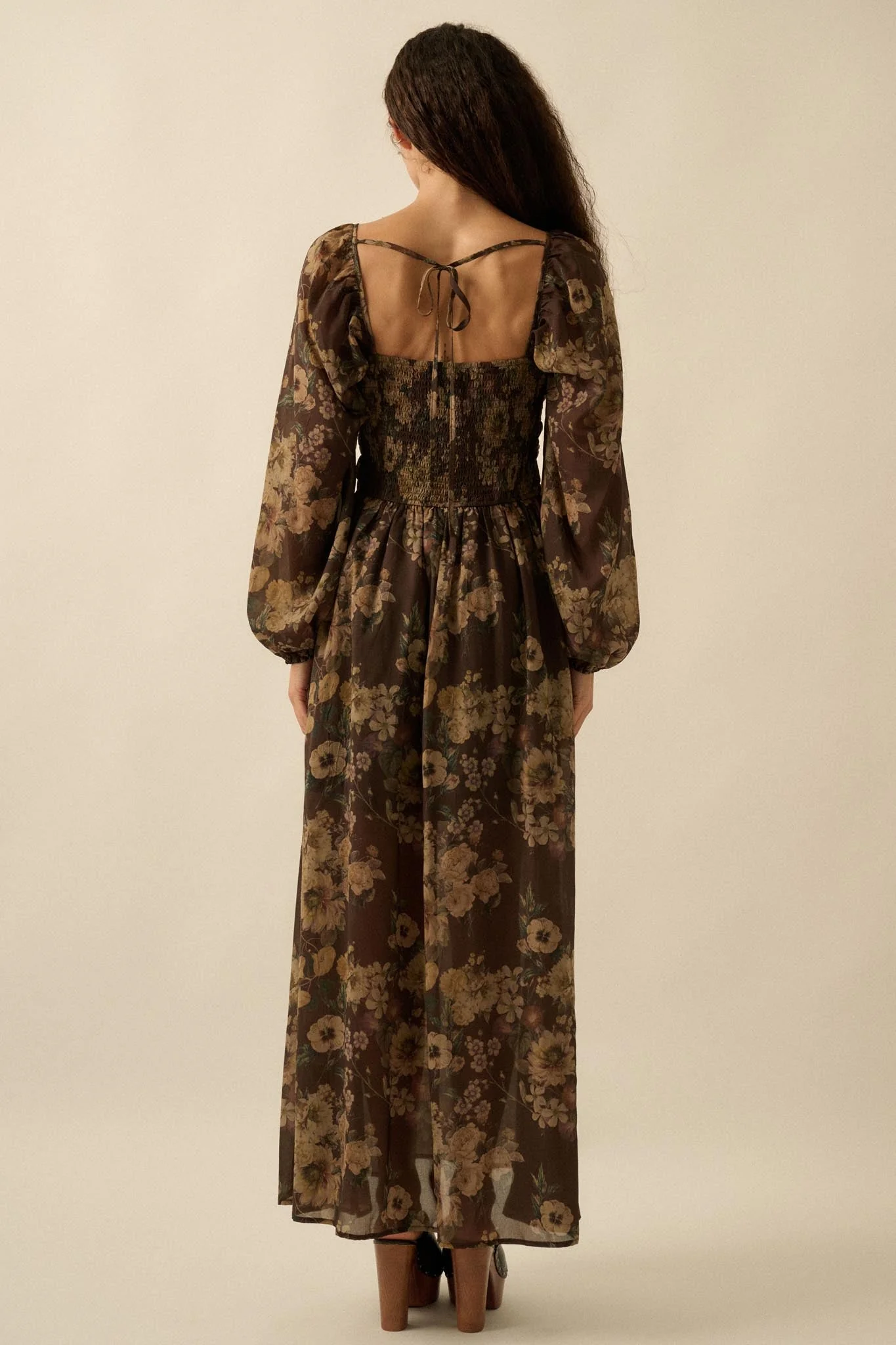 Wildflower Glen Floral Velvet-Trim Maxi Dress - Image 9