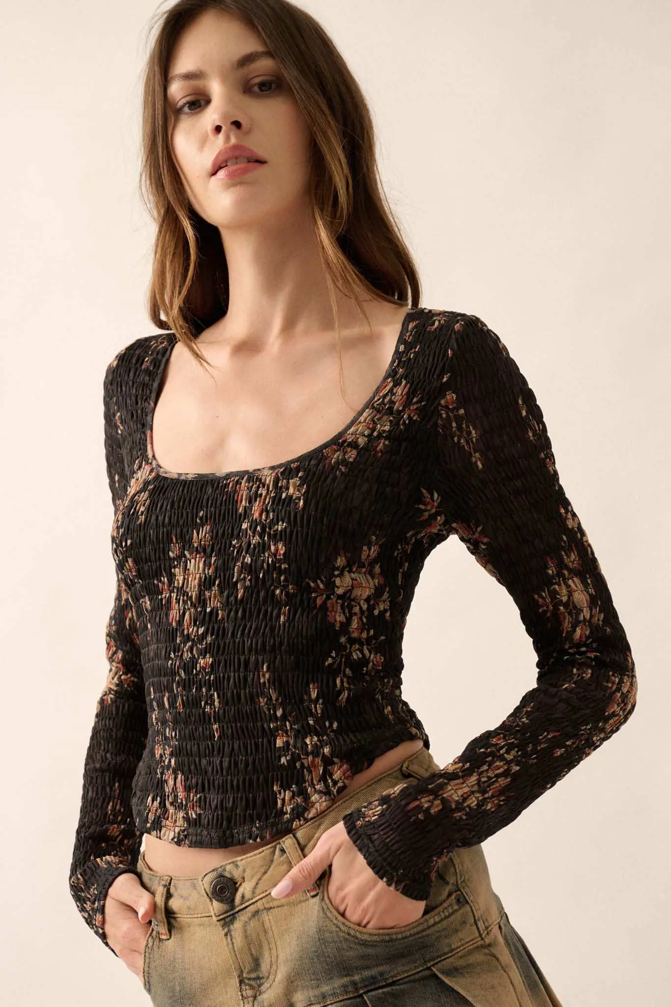 Wildflower Heart Smocked Floral-Print Corset Top - Image 12