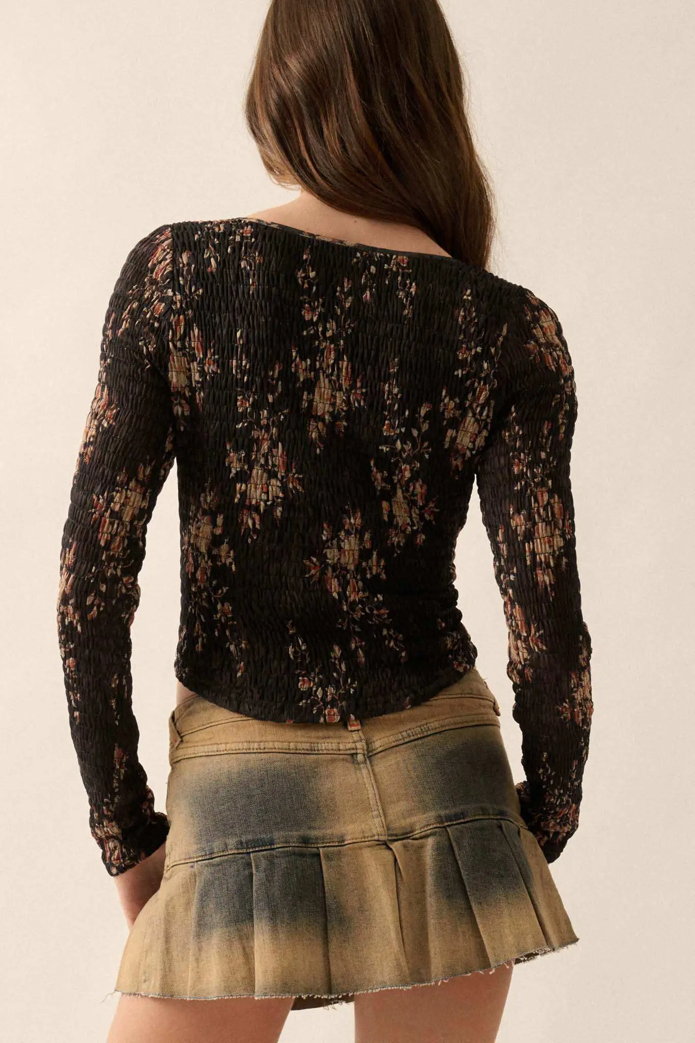 Wildflower Heart Smocked Floral-Print Corset Top - Image 15