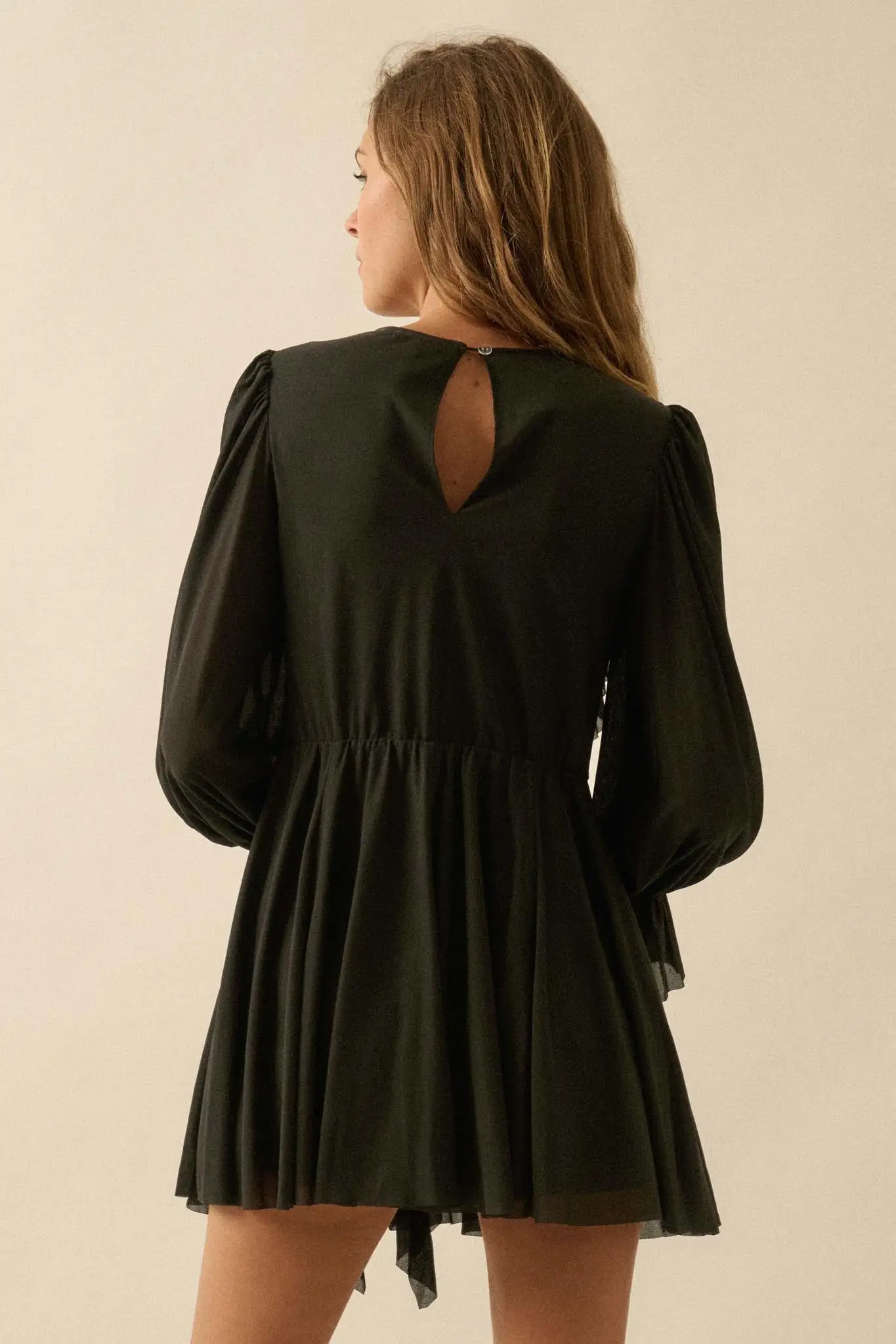 Wind Song Mesh Cascade Ruffle Peasant Romper - Image 12